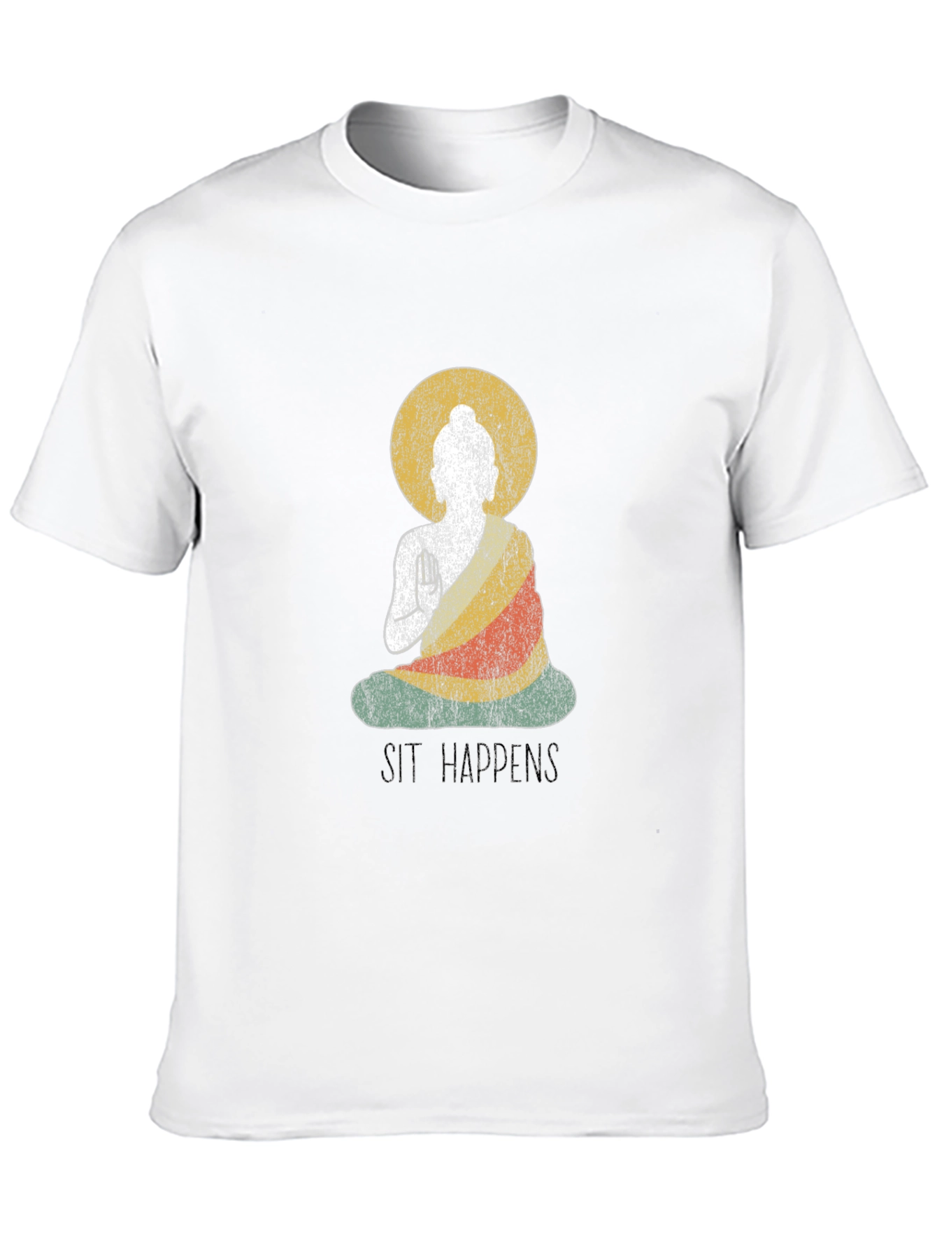 Sit Happens Buddha Graphic Tee - Black
