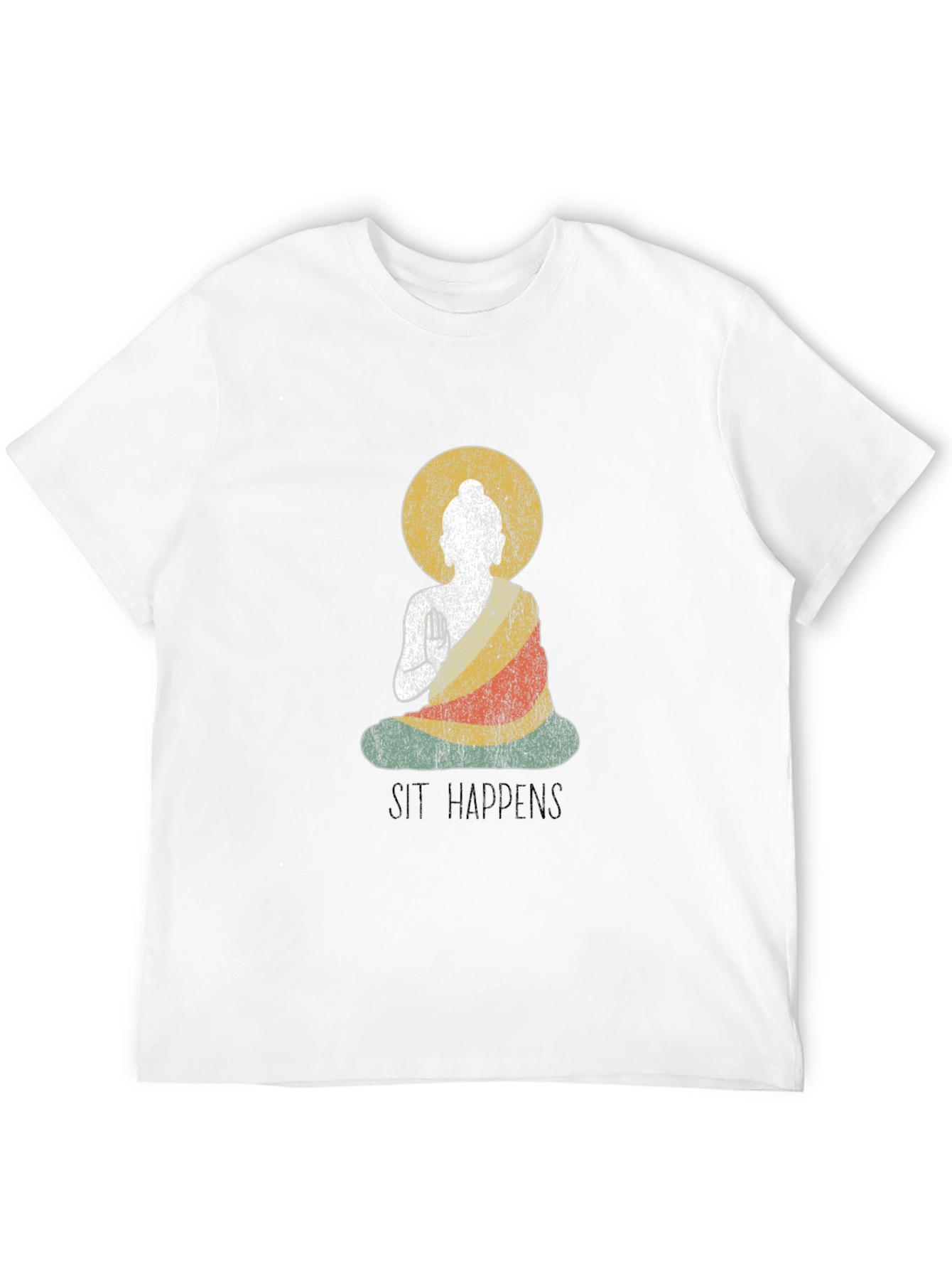 Sit Happens Buddha Graphic Tee - Black