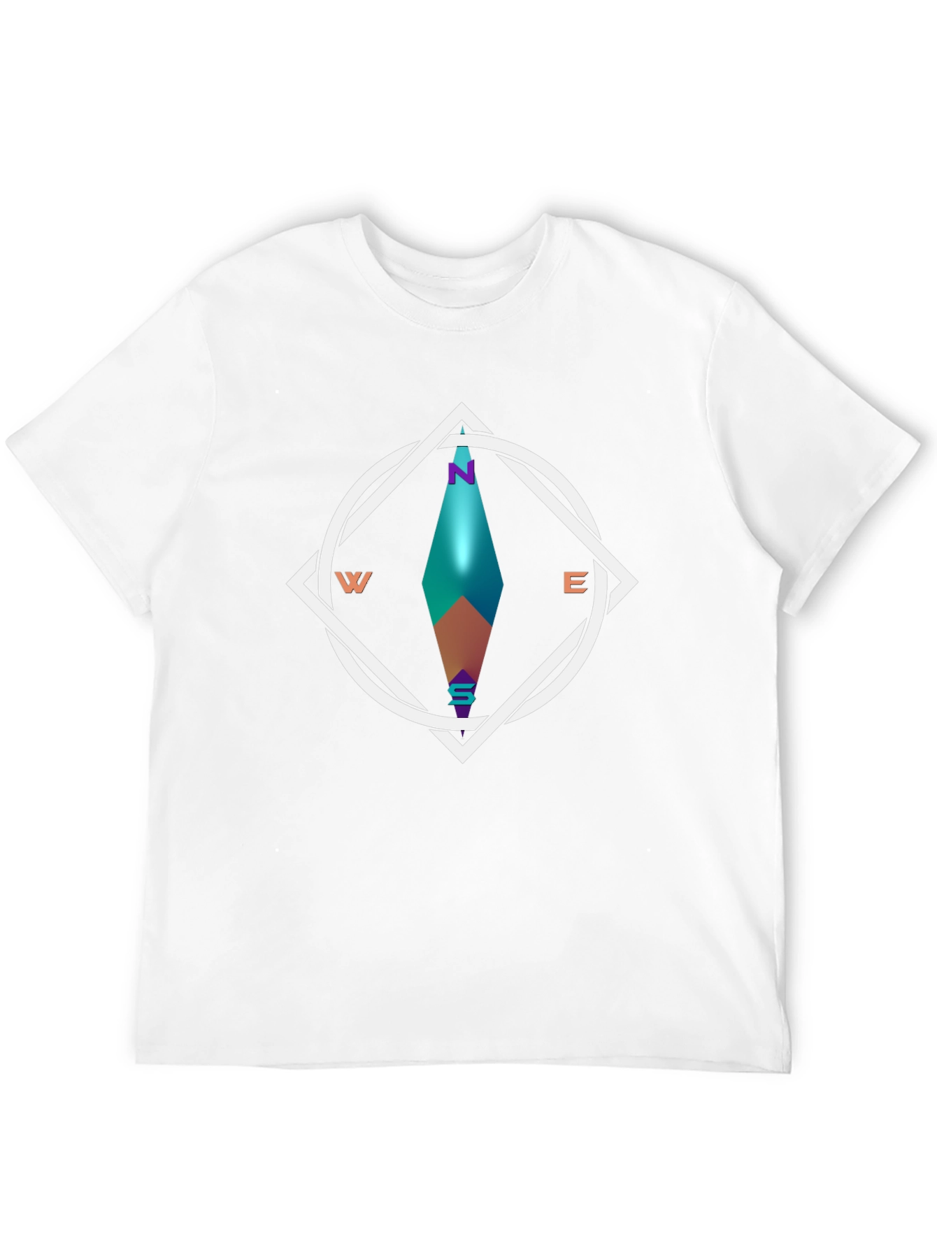 Geometric Compass Graphic Tee - Stylish Black T-Shirt