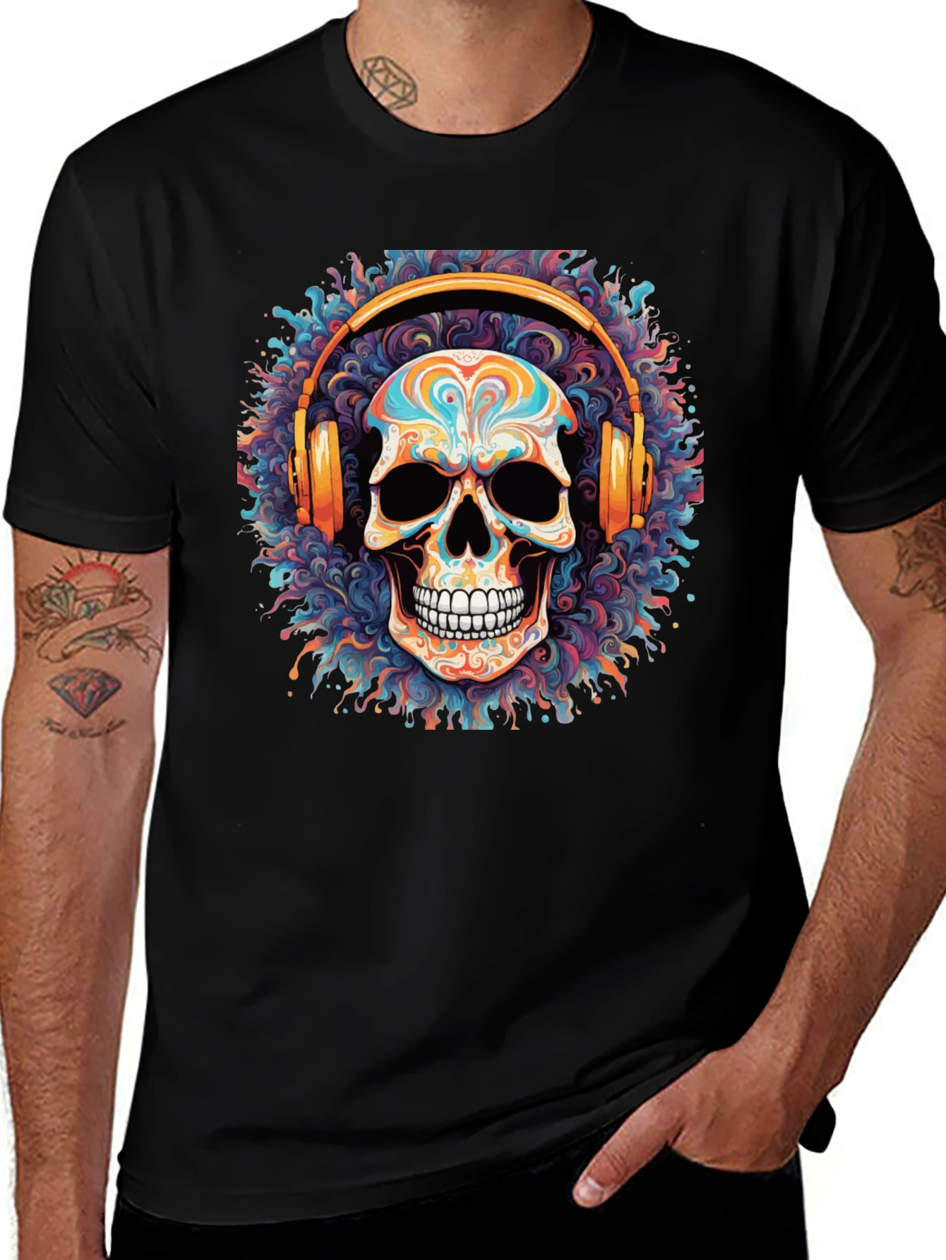 Skull Headphones Graphic Tee