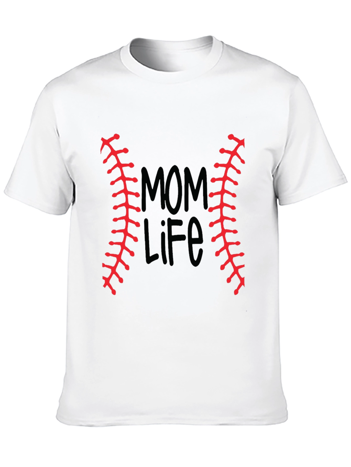 Mom Life Baseball Stitch T-Shirt