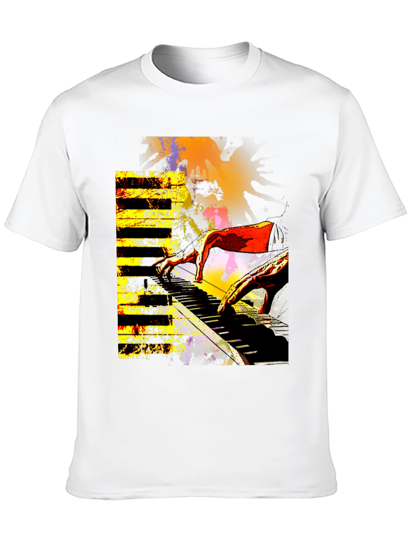 Abstract Piano Keys Graphic T-Shirt