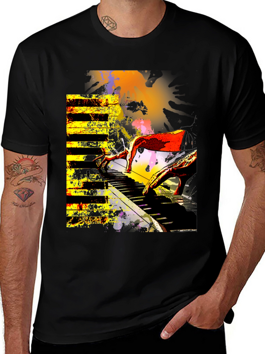 Abstract Piano Keys Graphic T-Shirt