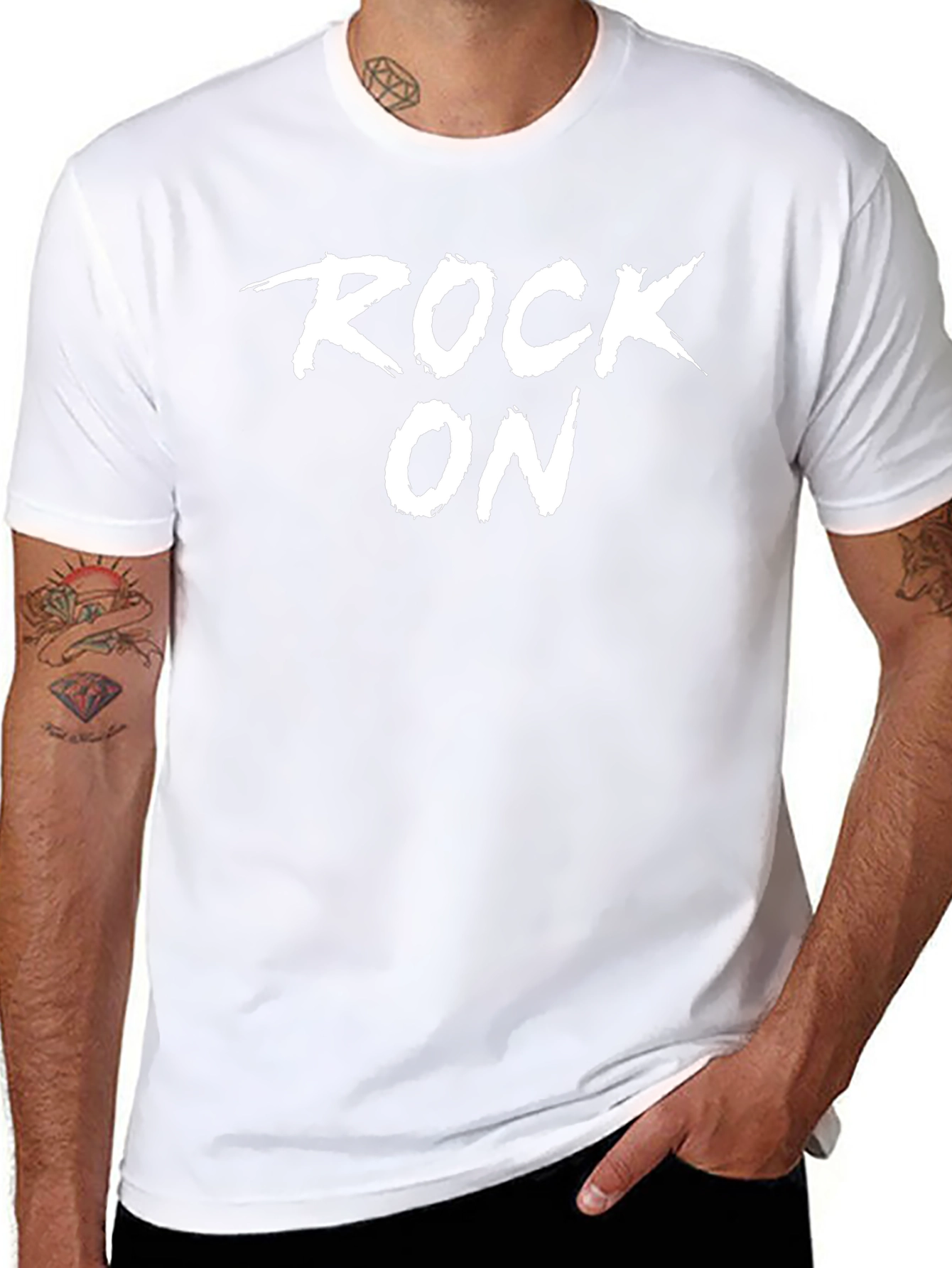 Rock On Graphic Tee - Black Casual T-Shirt