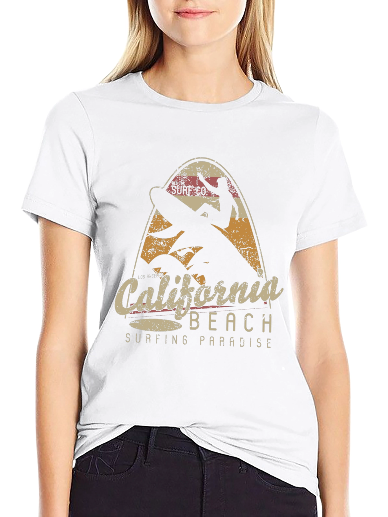 California Beach Surfing Paradise Graphic Tee