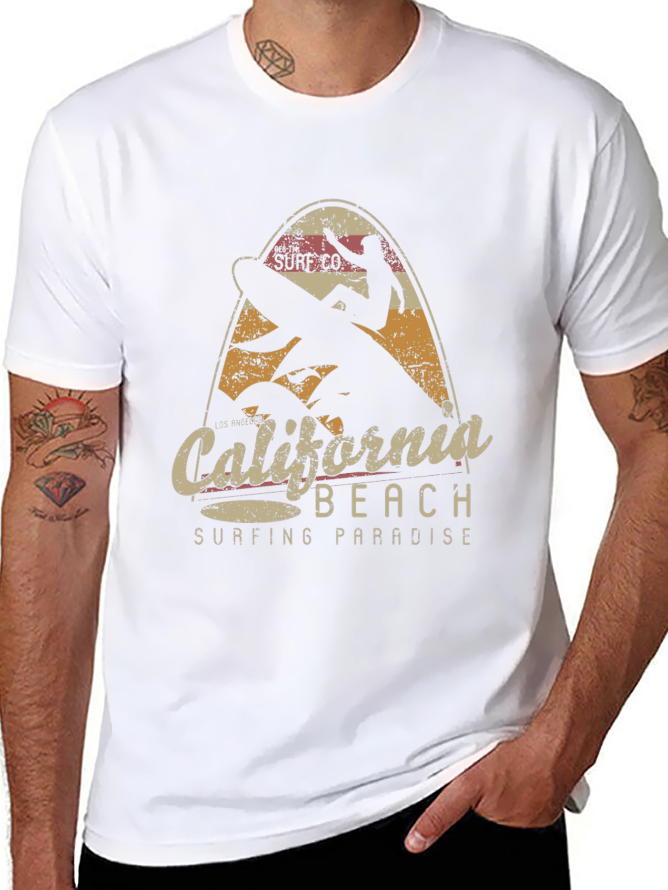 California Beach Surfing Paradise Graphic Tee