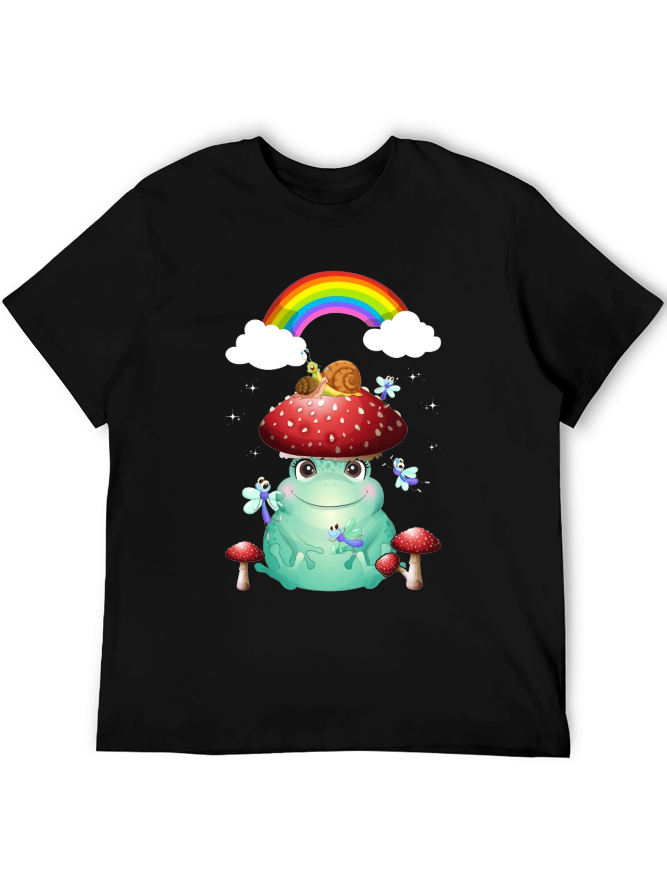 Frog & Mushroom T-Shirt with Rainbow