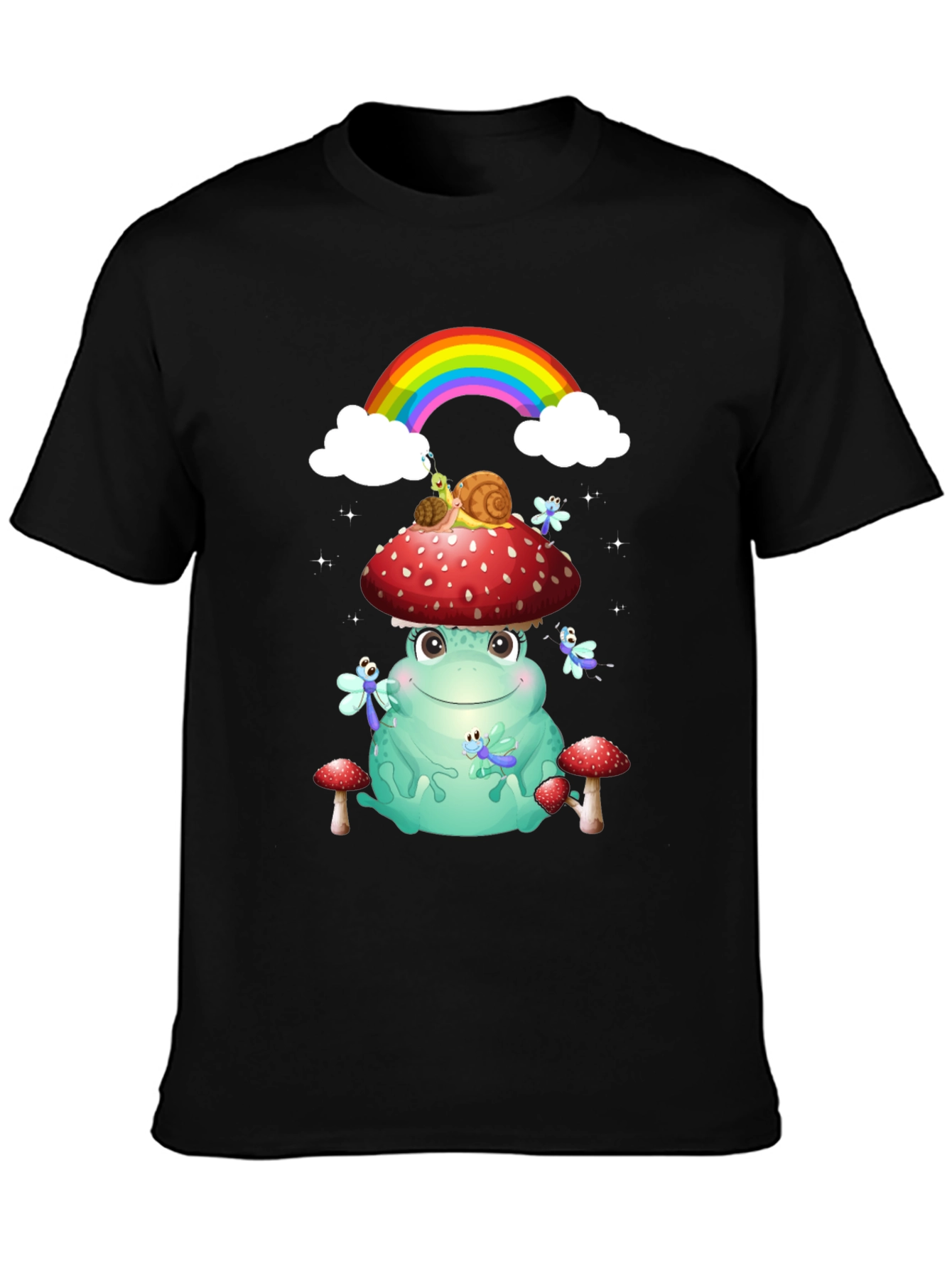 Frog & Mushroom T-Shirt with Rainbow