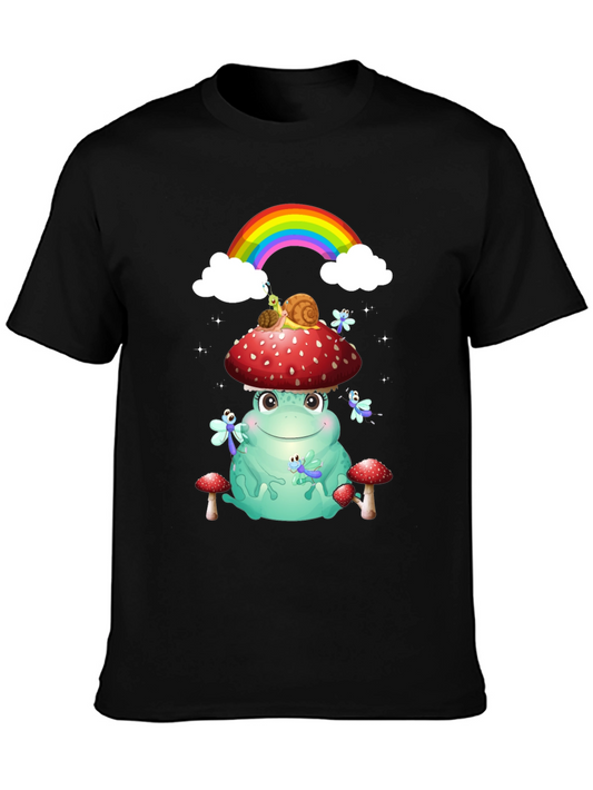 Frog & Mushroom T-Shirt with Rainbow