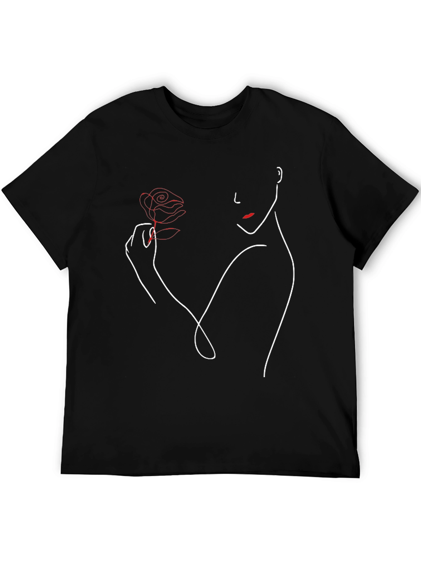 Minimalist Rose Woman T-Shirt | Elegant Floral Graphic Tee | Aesthetic Art Shirt | Gift for Women | Free Shipping $50+