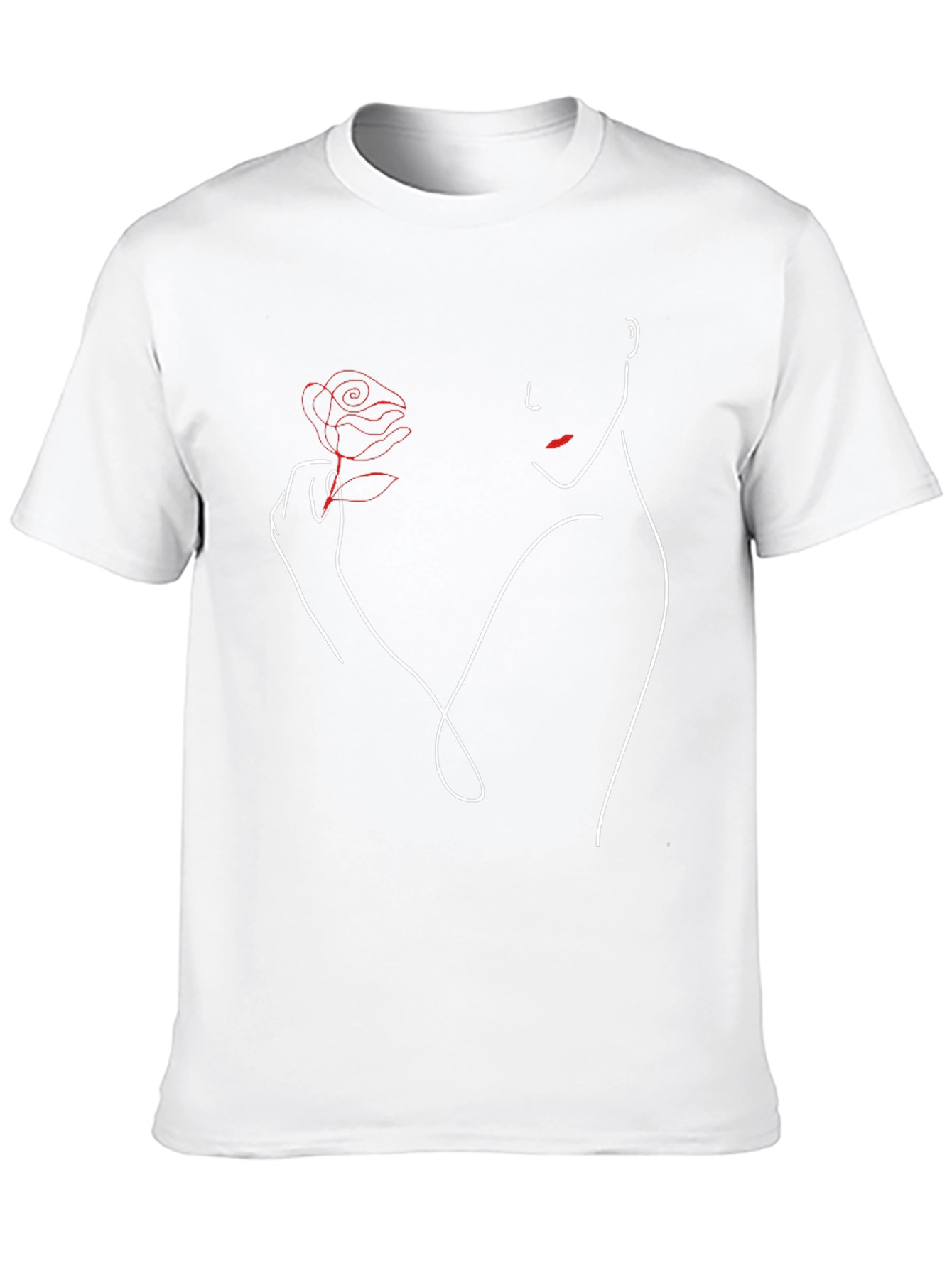 Minimalist Rose Woman T-Shirt | Elegant Floral Graphic Tee | Aesthetic Art Shirt | Gift for Women | Free Shipping $50+