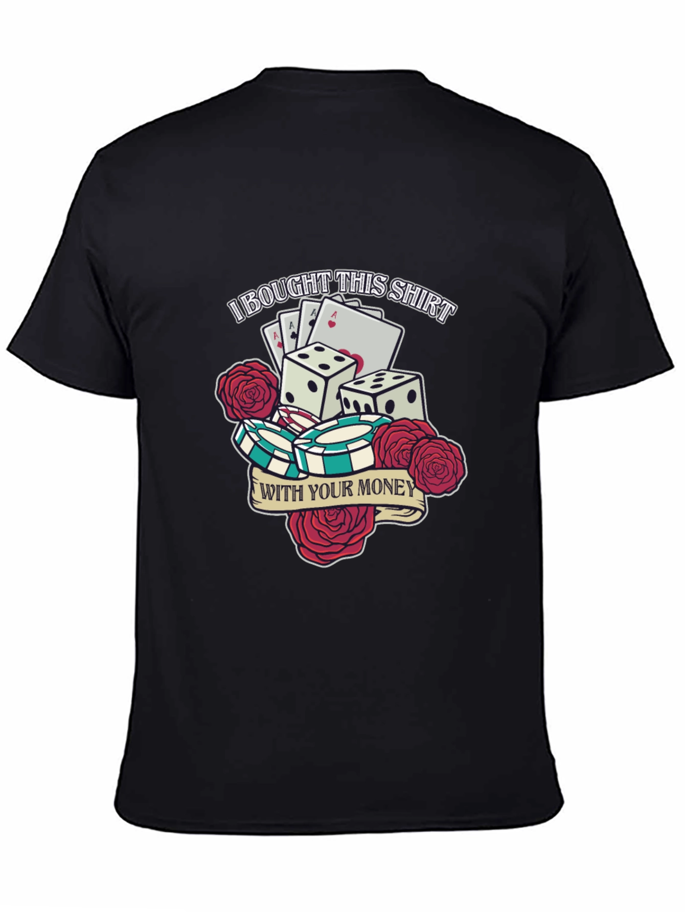Gambling Dice and Roses Graphic Tee