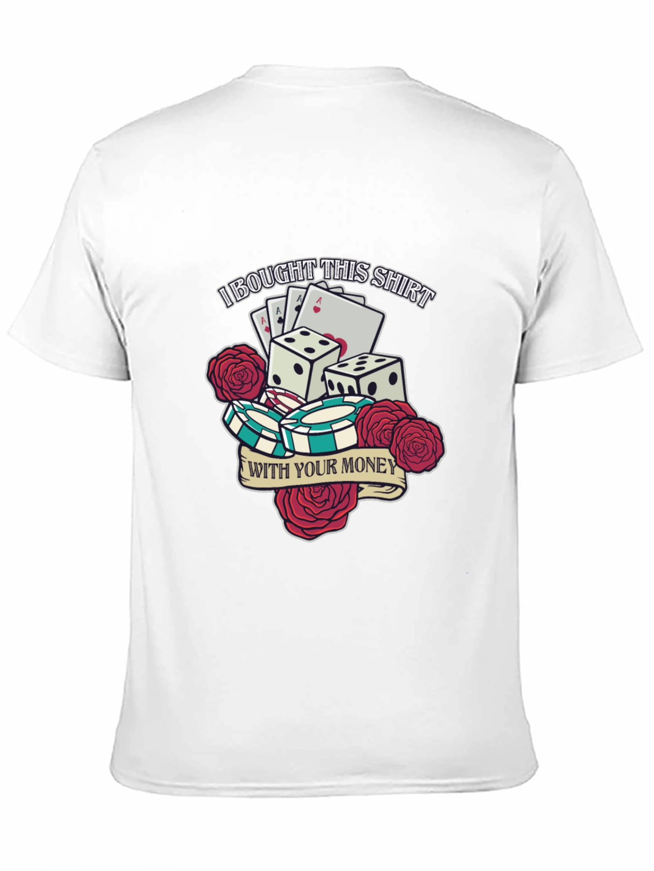 Gambling Dice and Roses Graphic Tee