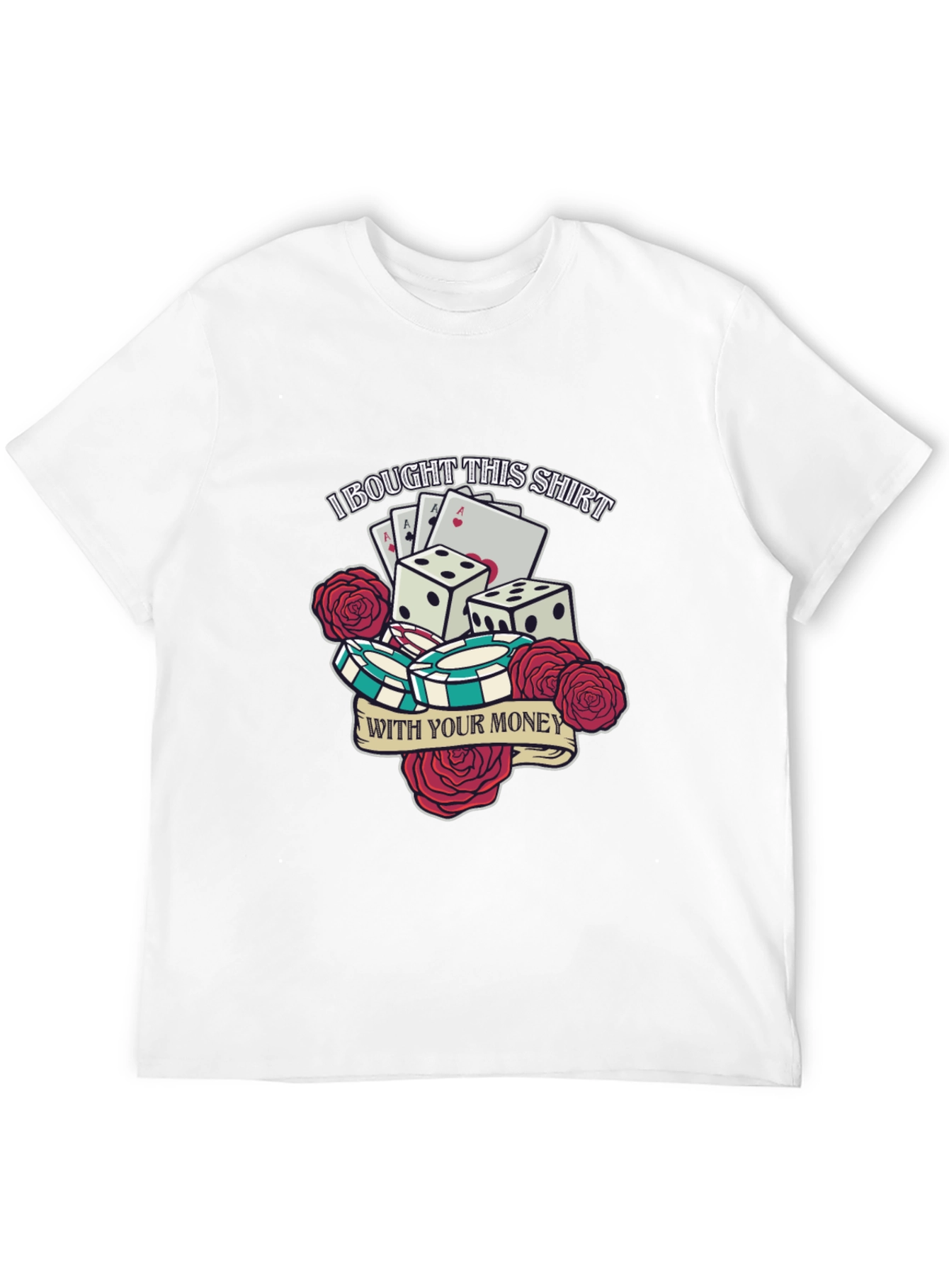 Gambling Dice and Roses Graphic Tee