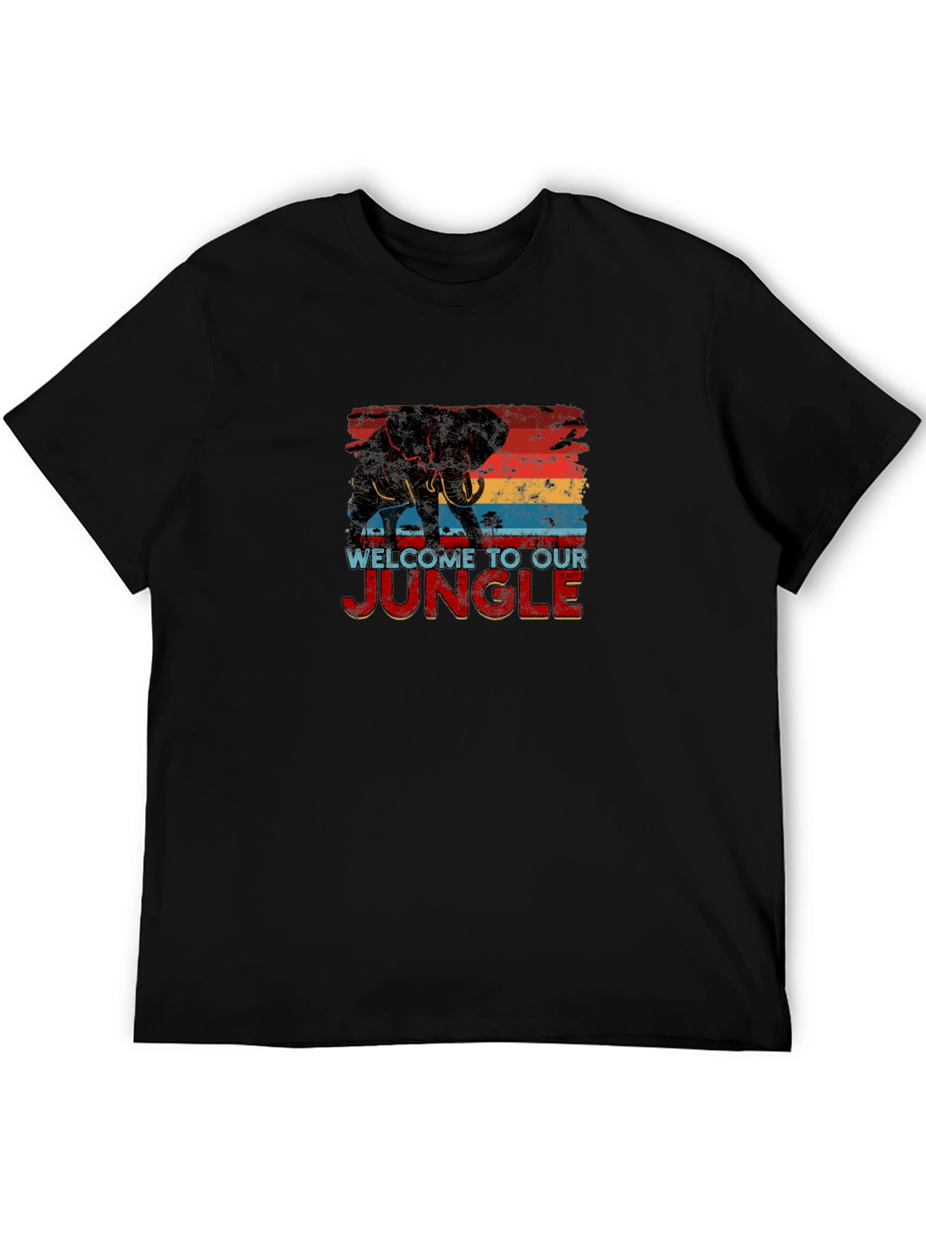 Welcome To Our Jungle Tee - Elephant Graphic T-Shirt
