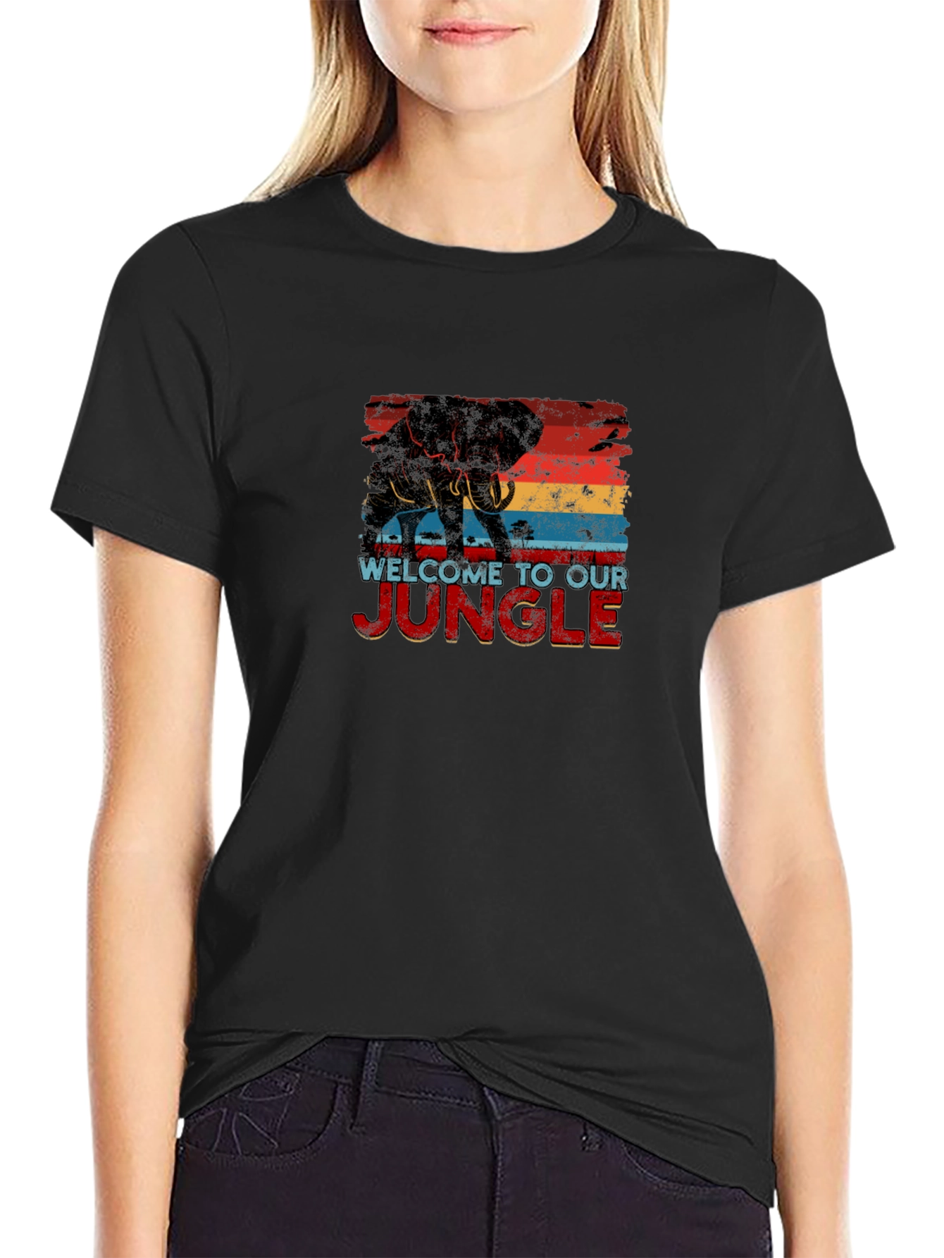 Welcome To Our Jungle Tee - Elephant Graphic T-Shirt