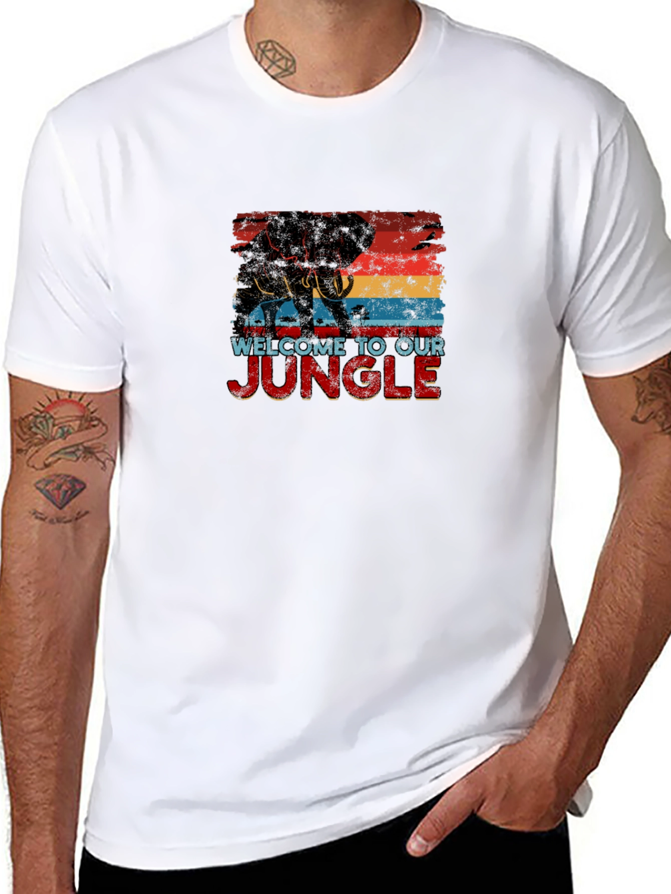 Welcome To Our Jungle Tee - Elephant Graphic T-Shirt