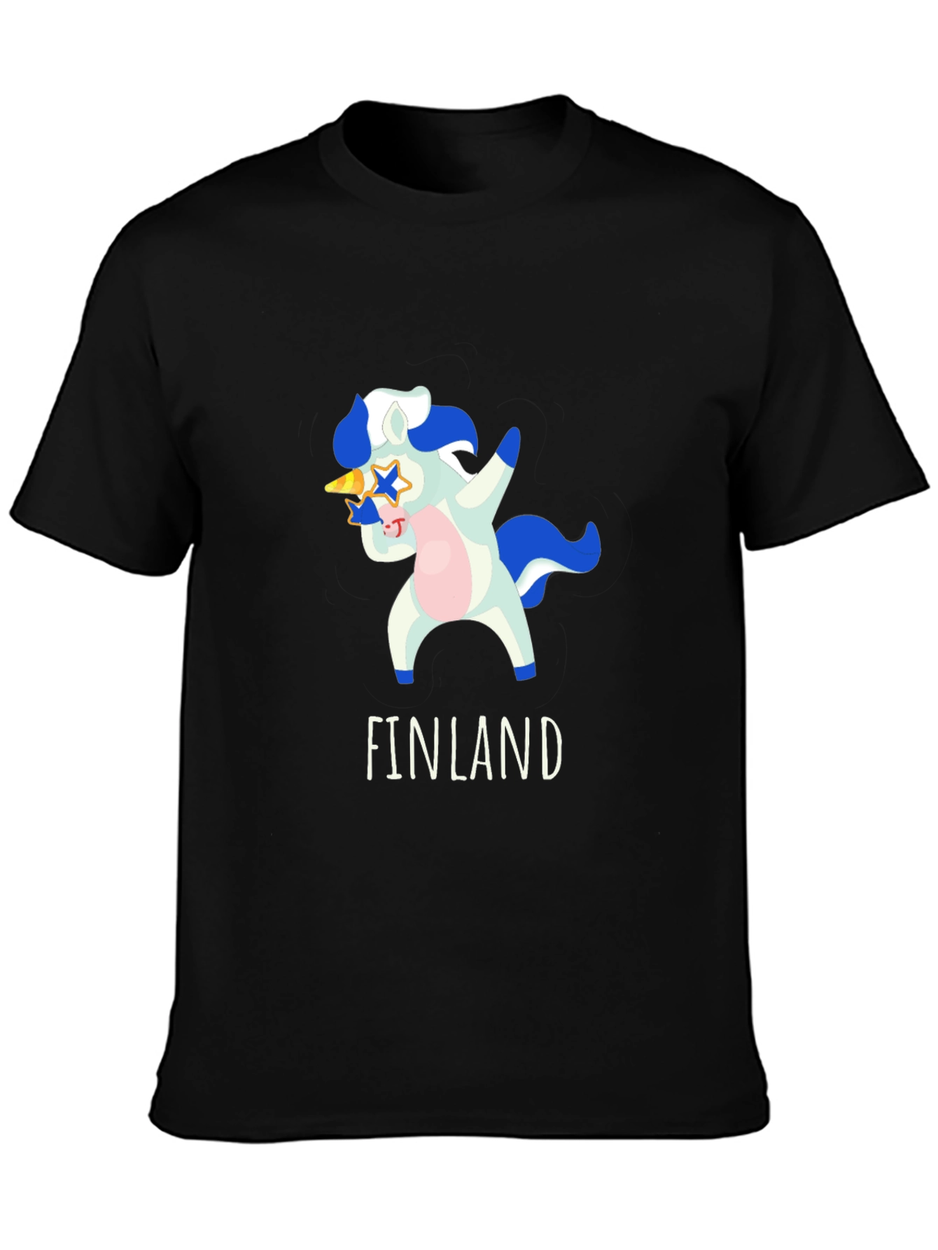 Finland Unicorn Dab Black T-Shirt