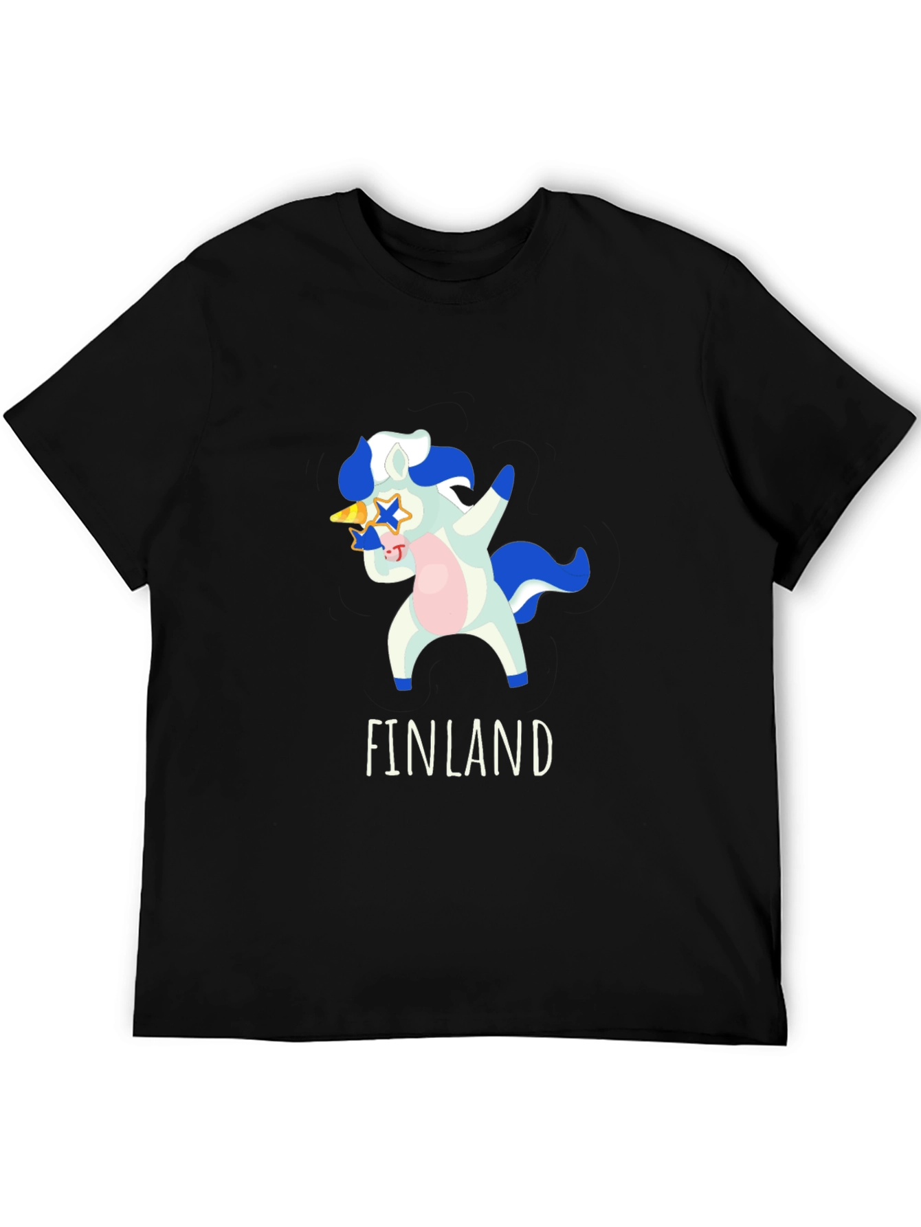 Finland Unicorn Dab Black T-Shirt