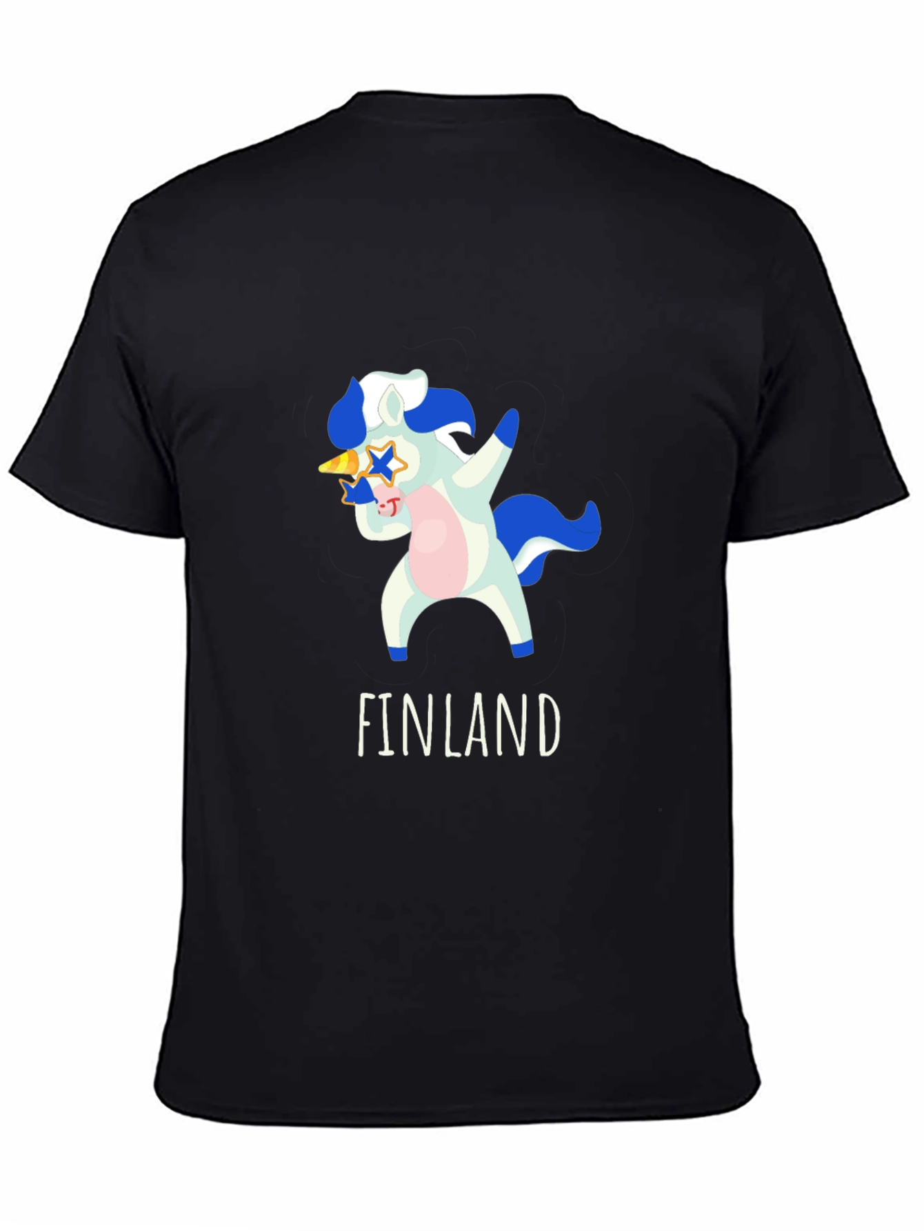 Finland Unicorn Dab Black T-Shirt