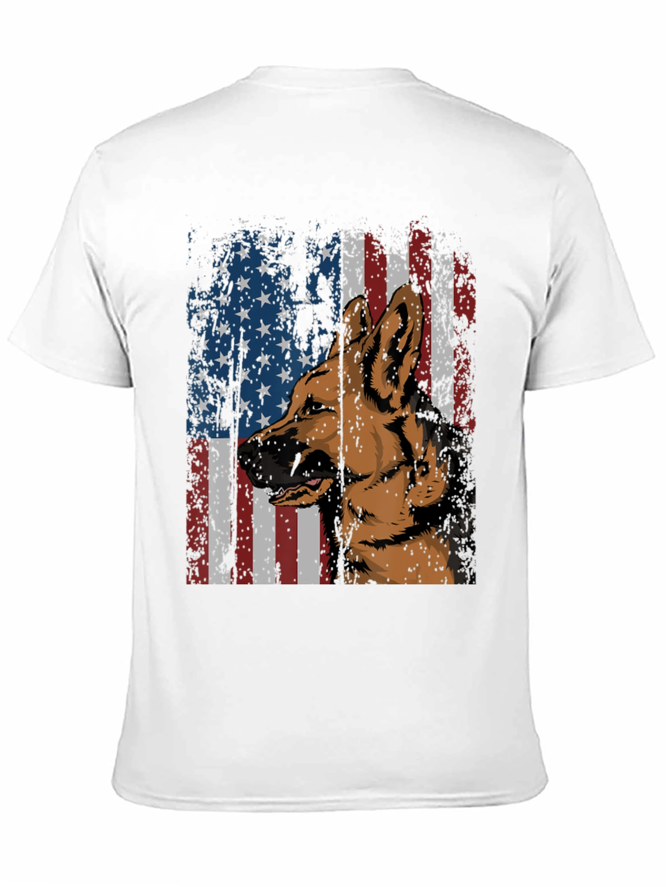 German Shepherd American Flag Graphic Tee