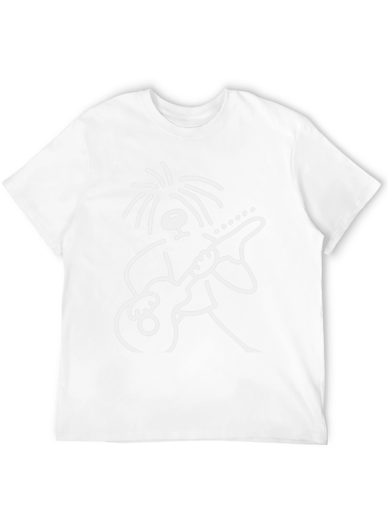 Cool Stick Figure Guitarist Black T-Shirt