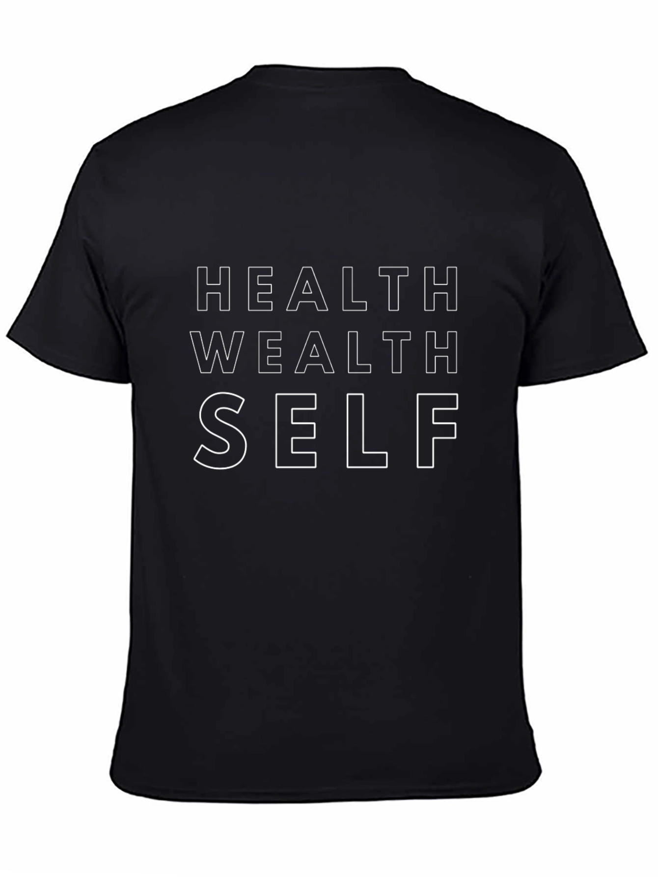 Health Wealth Self Black Graphic Tee