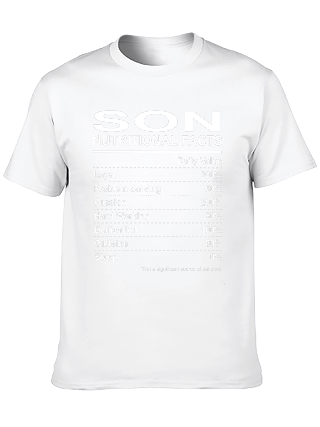 Son Nutritional Facts Black T-Shirt Novelty Gift