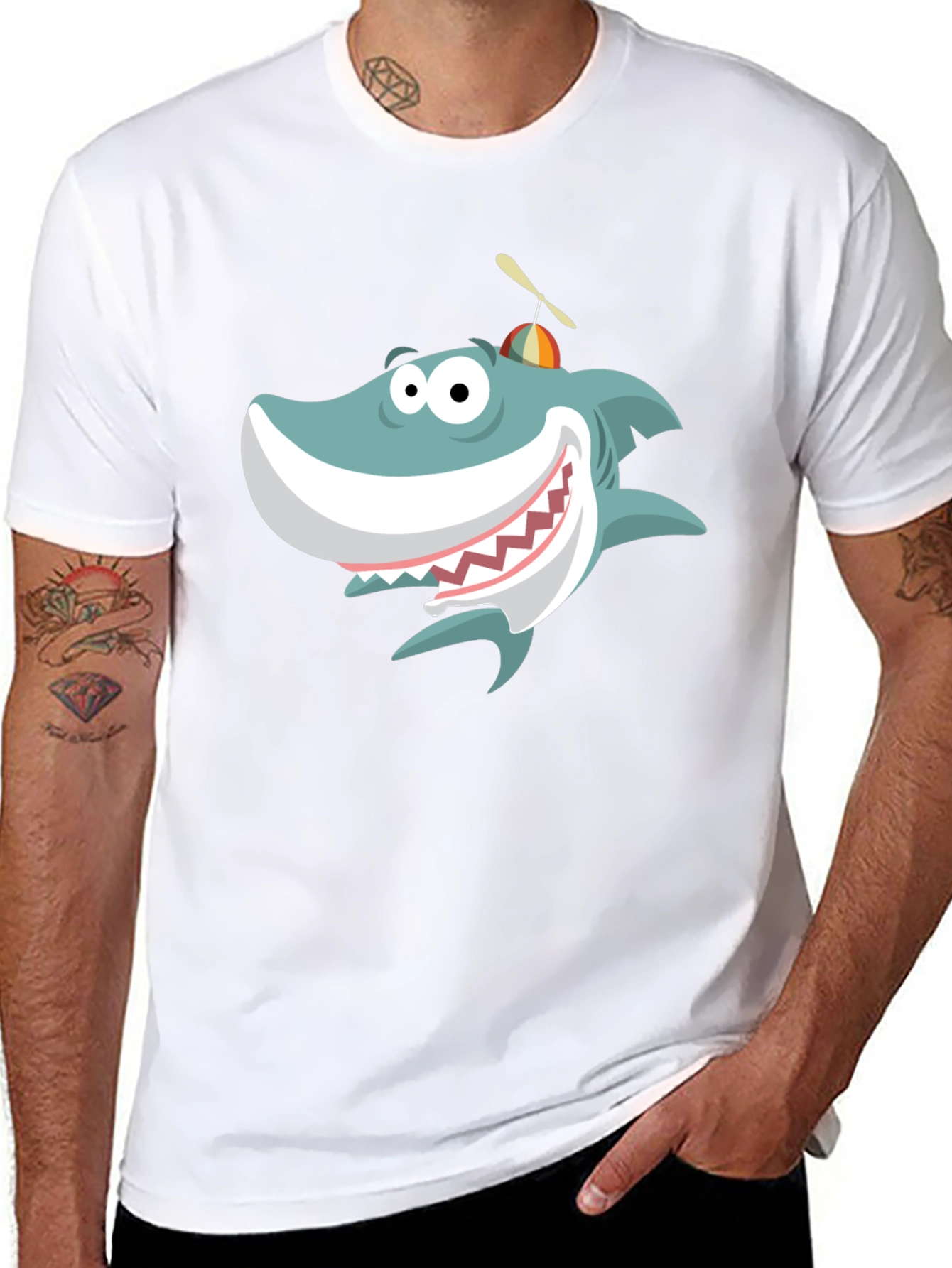 Cartoon Shark Graphic Tee - Fun & Unique Design