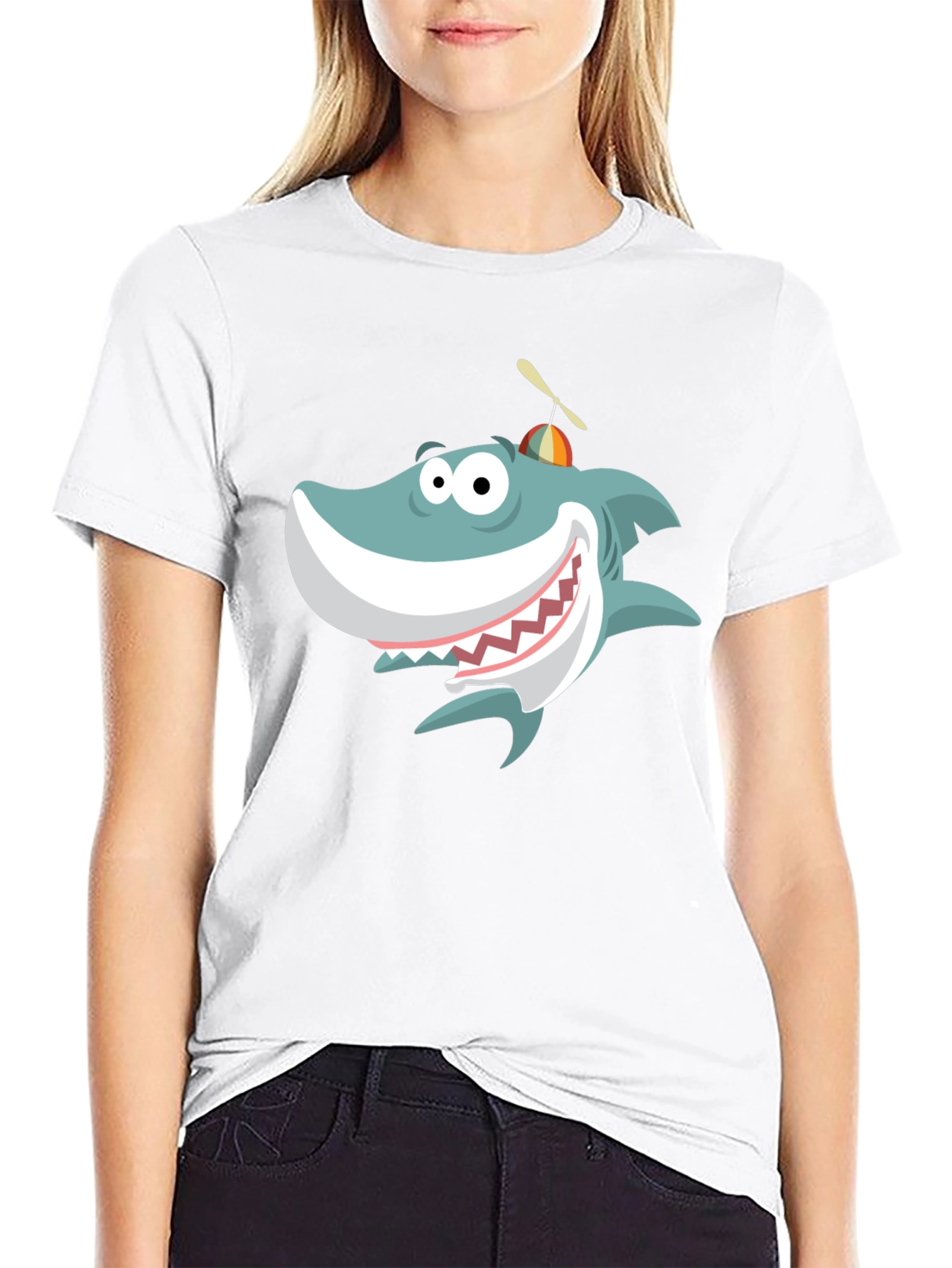 Cartoon Shark Graphic Tee - Fun & Unique Design