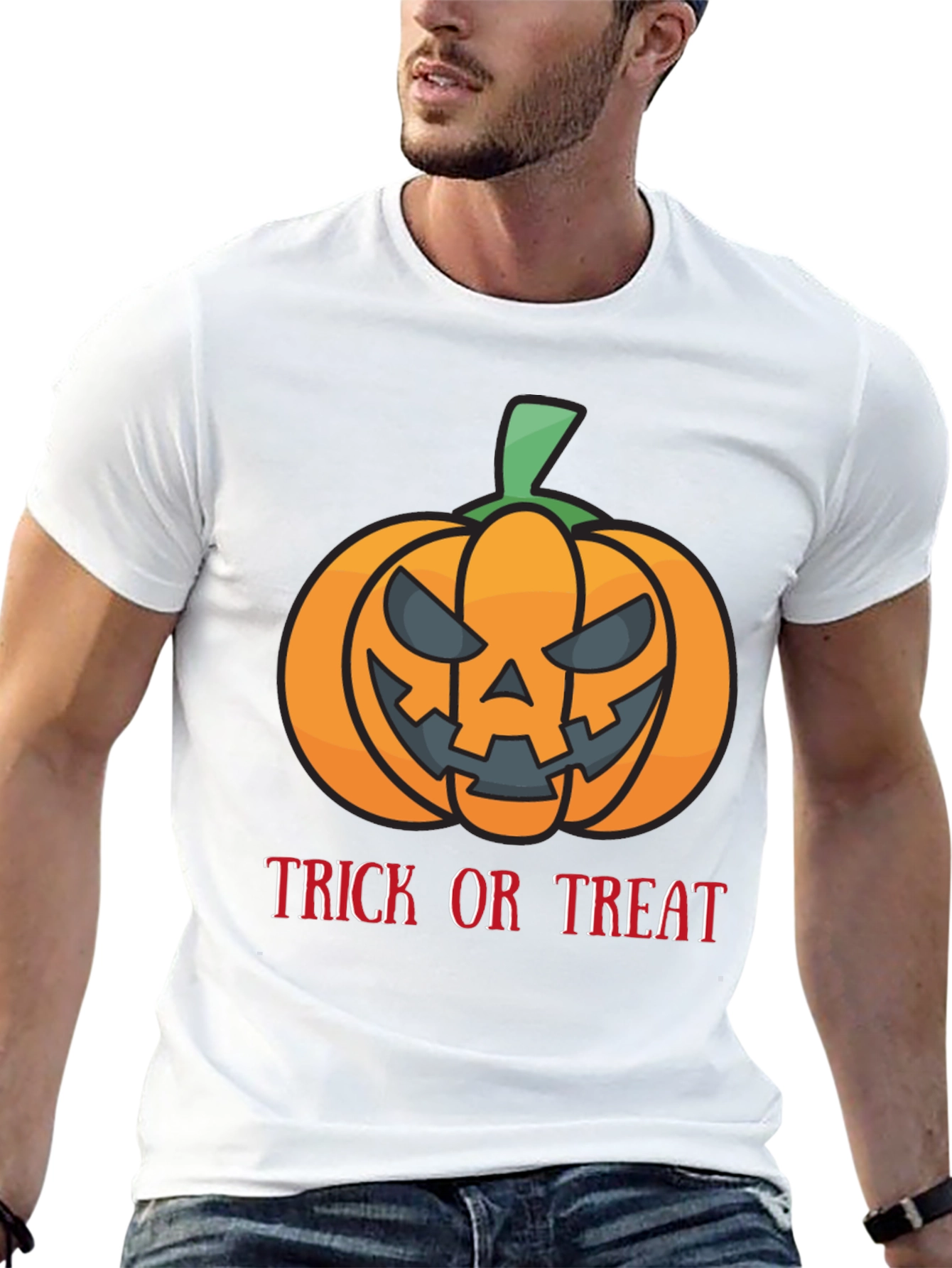 Halloween Pumpkin Trick or Treat Black T-Shirt