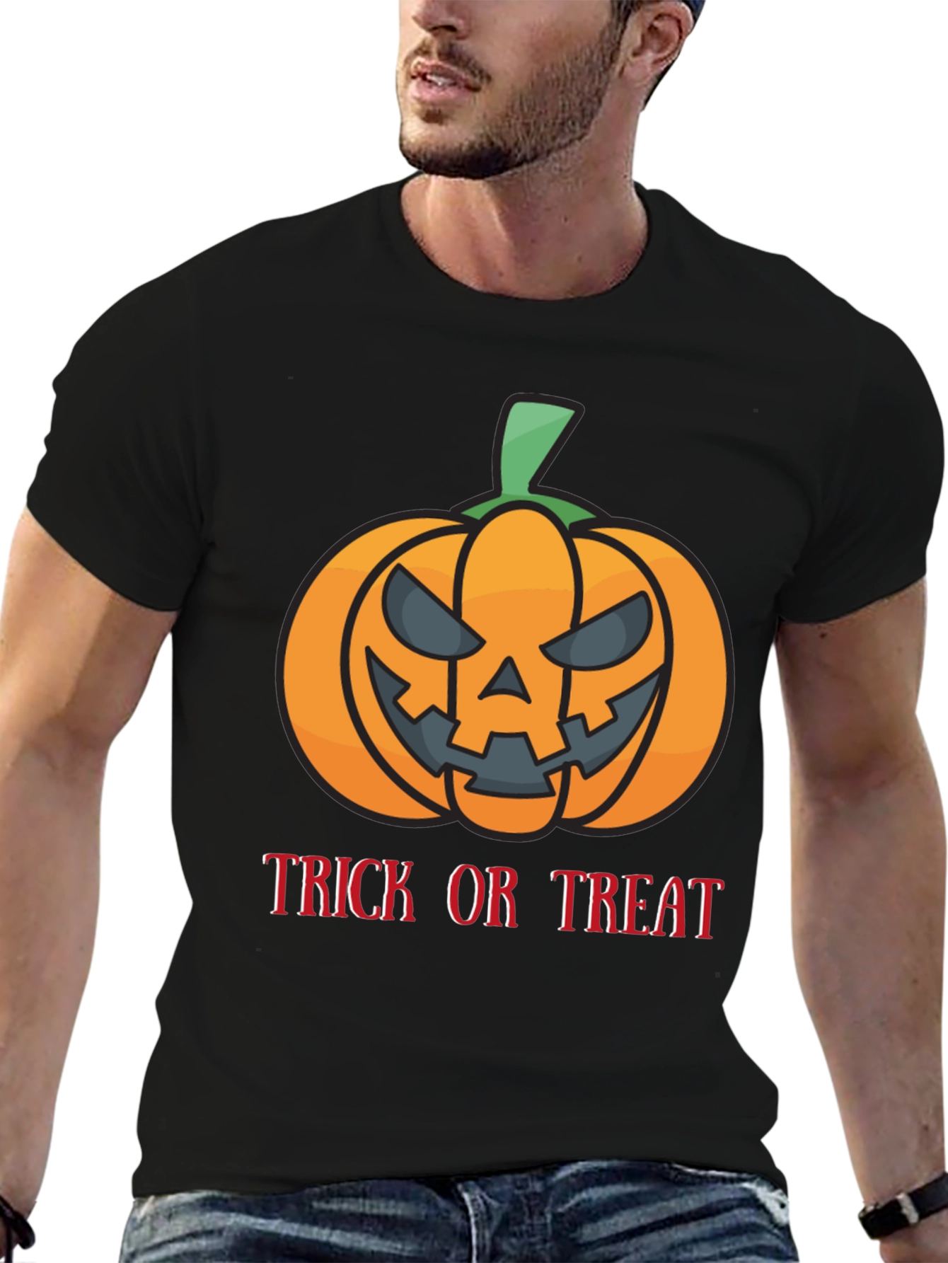Halloween Pumpkin Trick or Treat Black T-Shirt