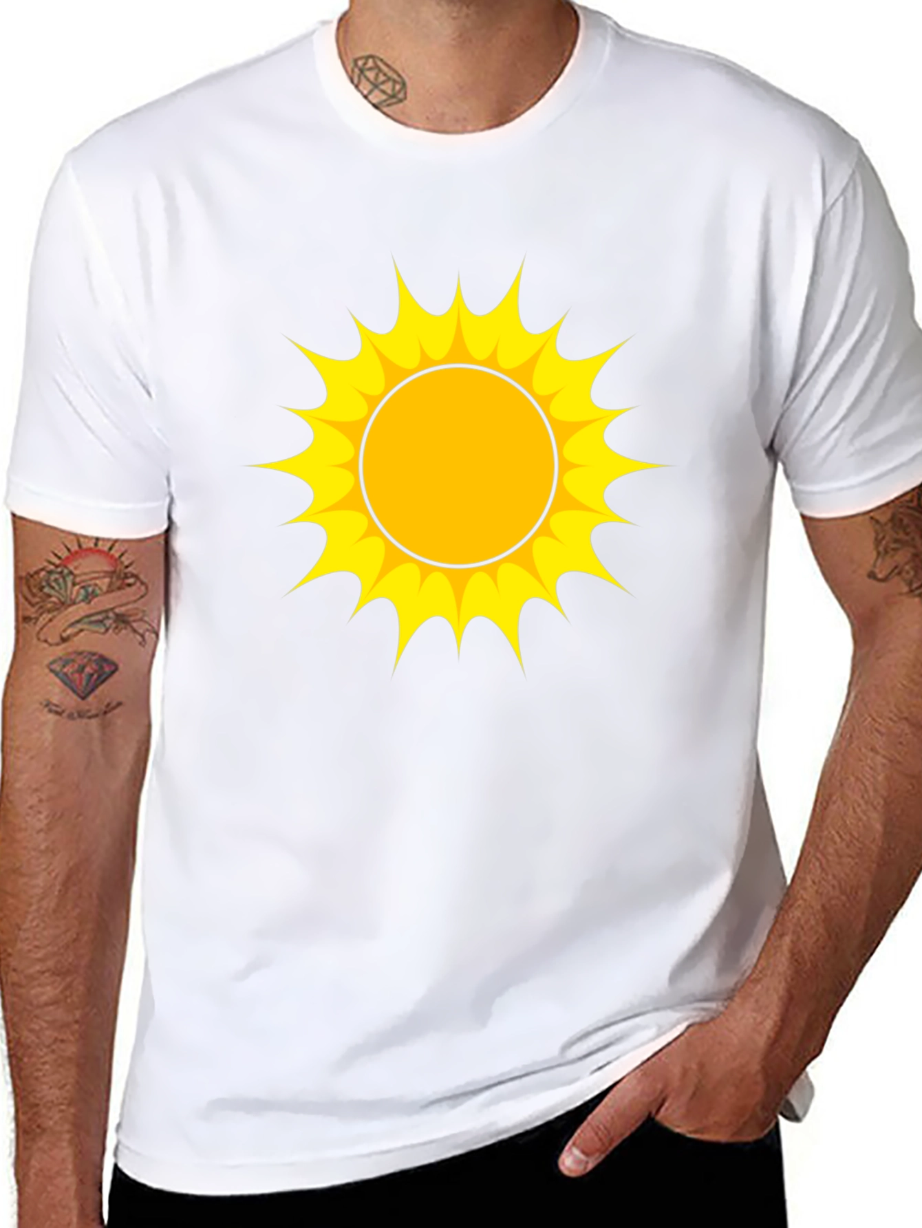 Sunny Graphic Tee - Black Cotton T-Shirt