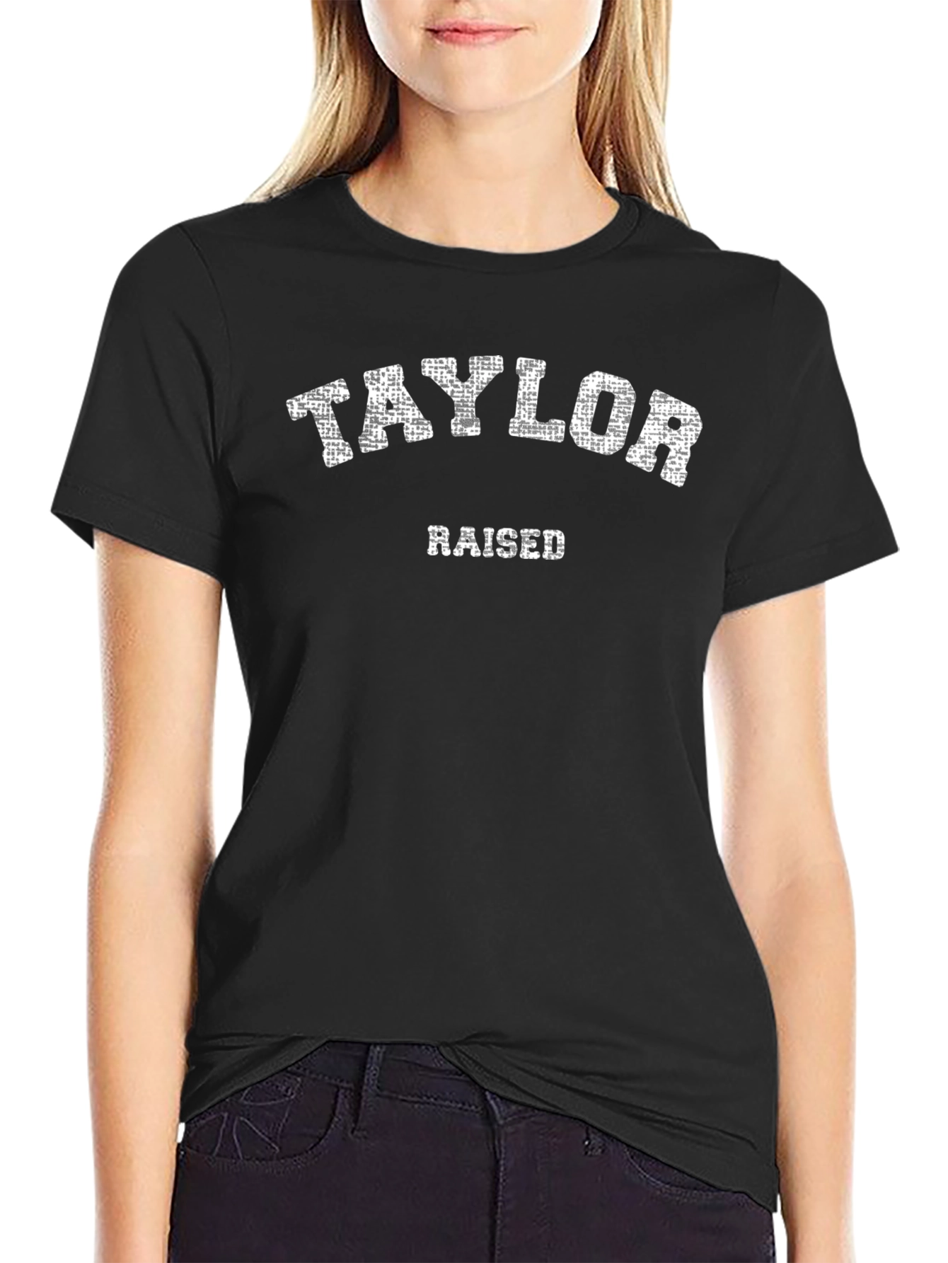 Taylor Raised Black T-Shirt - Distressed Graphic Tee
