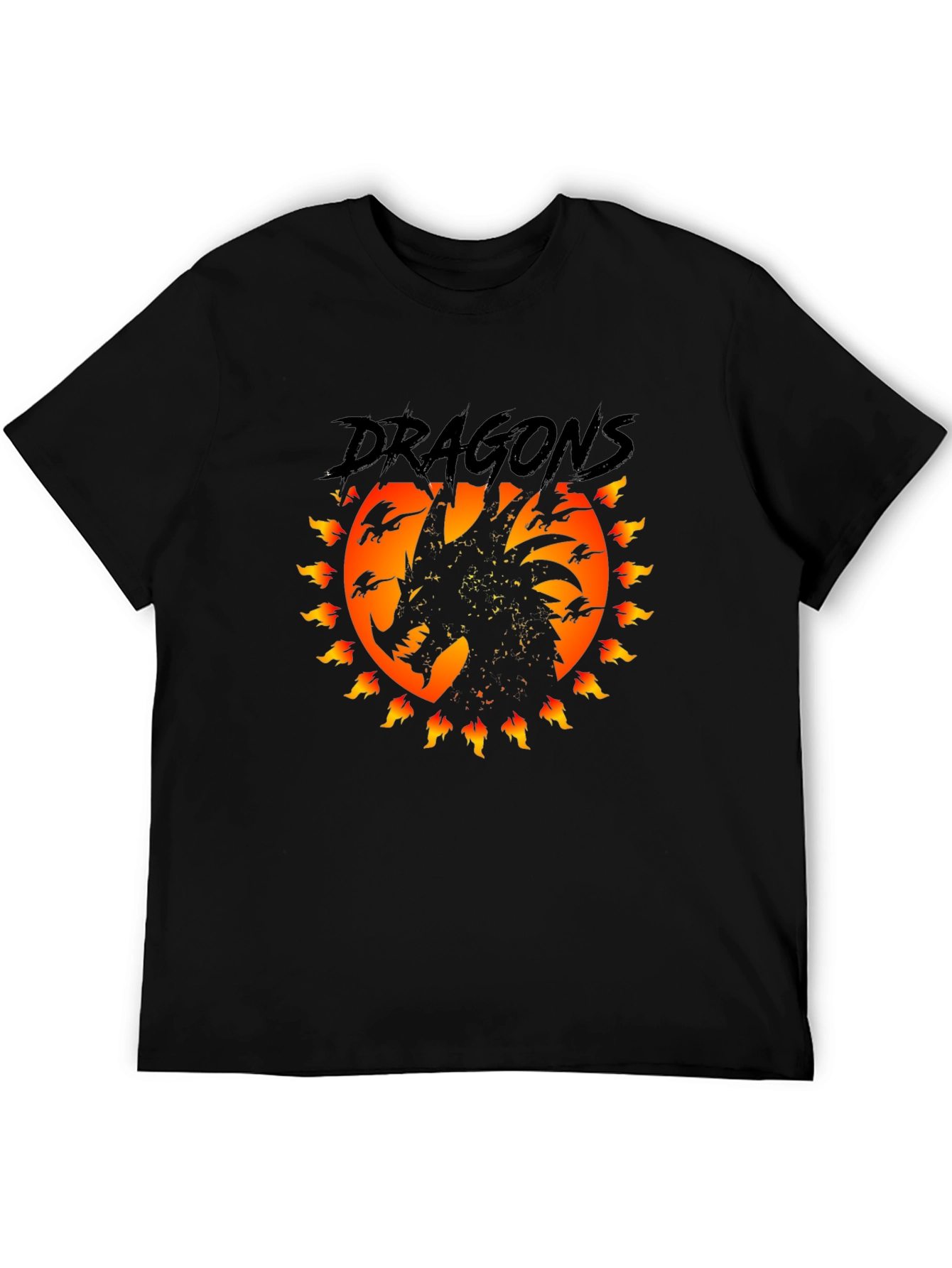 Dragon Fire T-Shirt - Black Graphic Tee