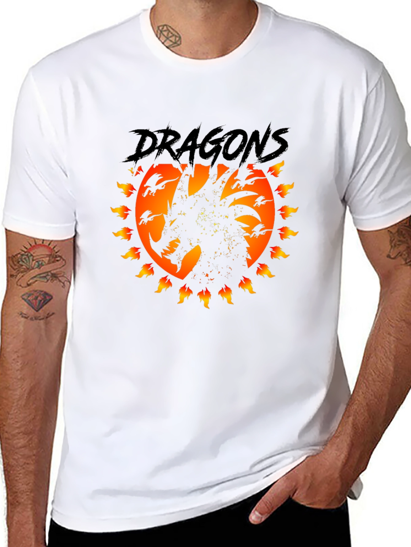 Dragon Fire T-Shirt - Black Graphic Tee