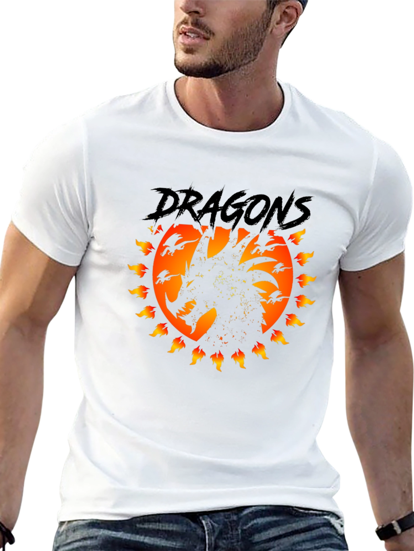 Dragon Fire T-Shirt - Black Graphic Tee