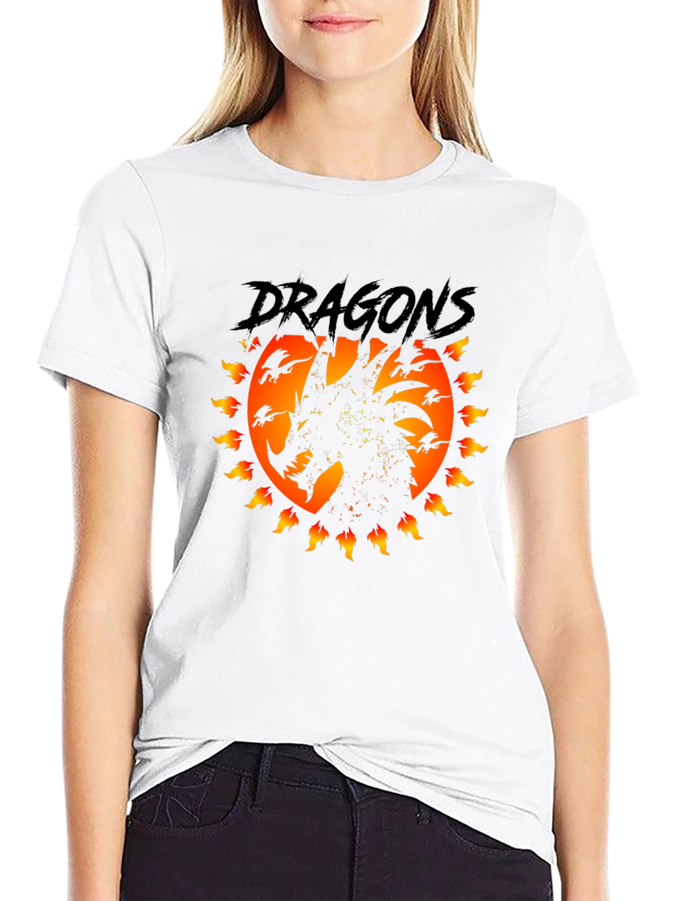 Dragon Fire T-Shirt - Black Graphic Tee