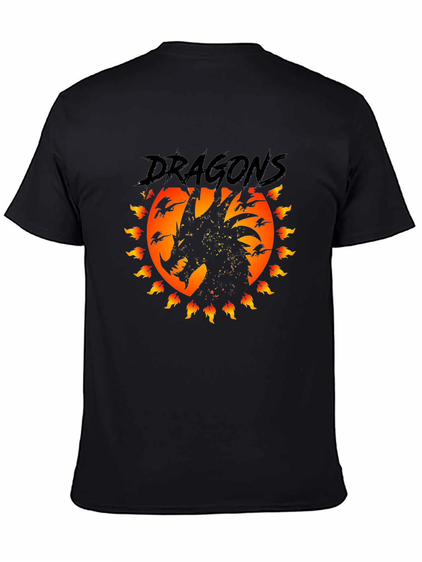Dragon Fire T-Shirt - Black Graphic Tee