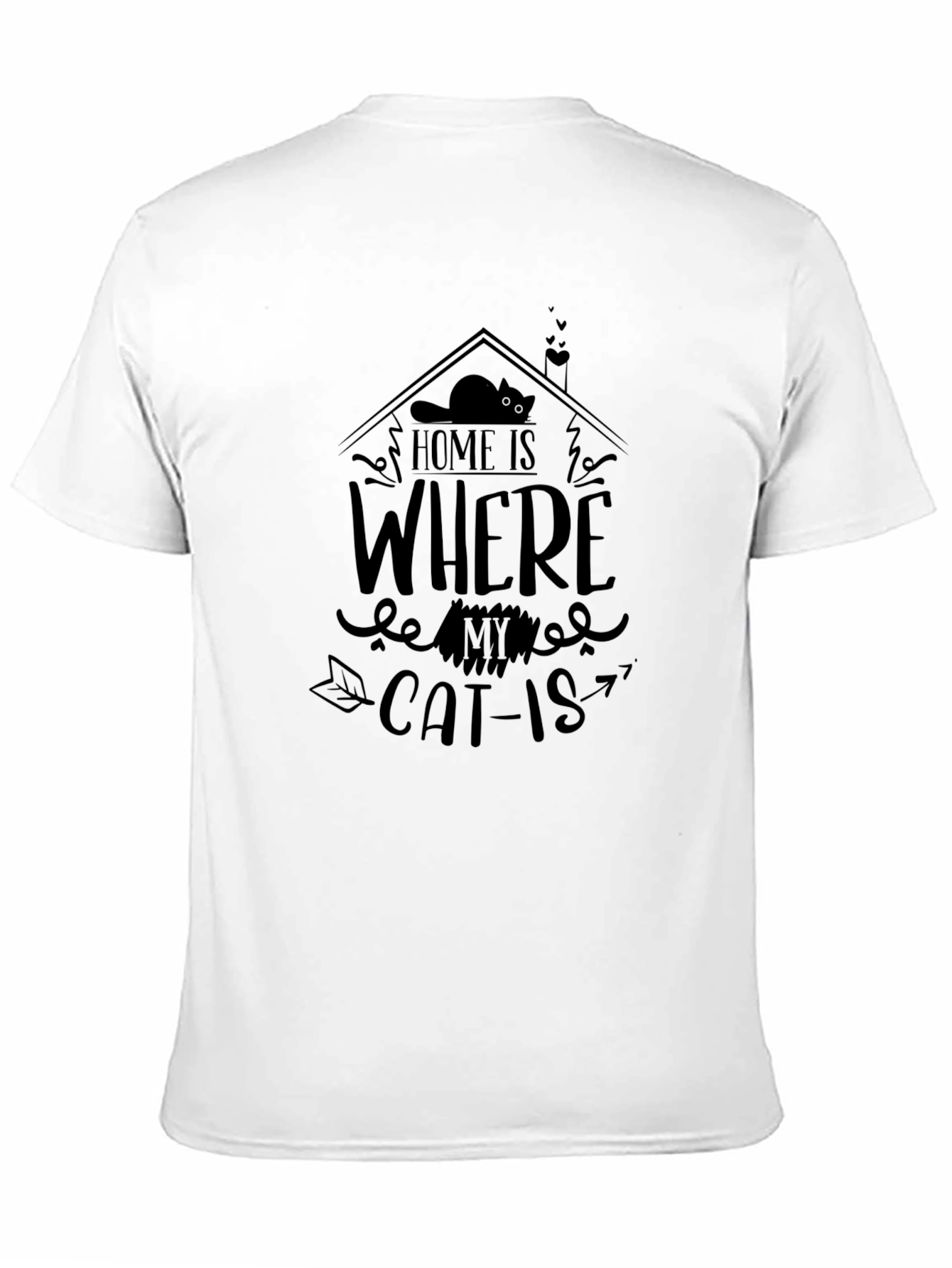 Home Is Where My Cat Is Black Graphic Tee