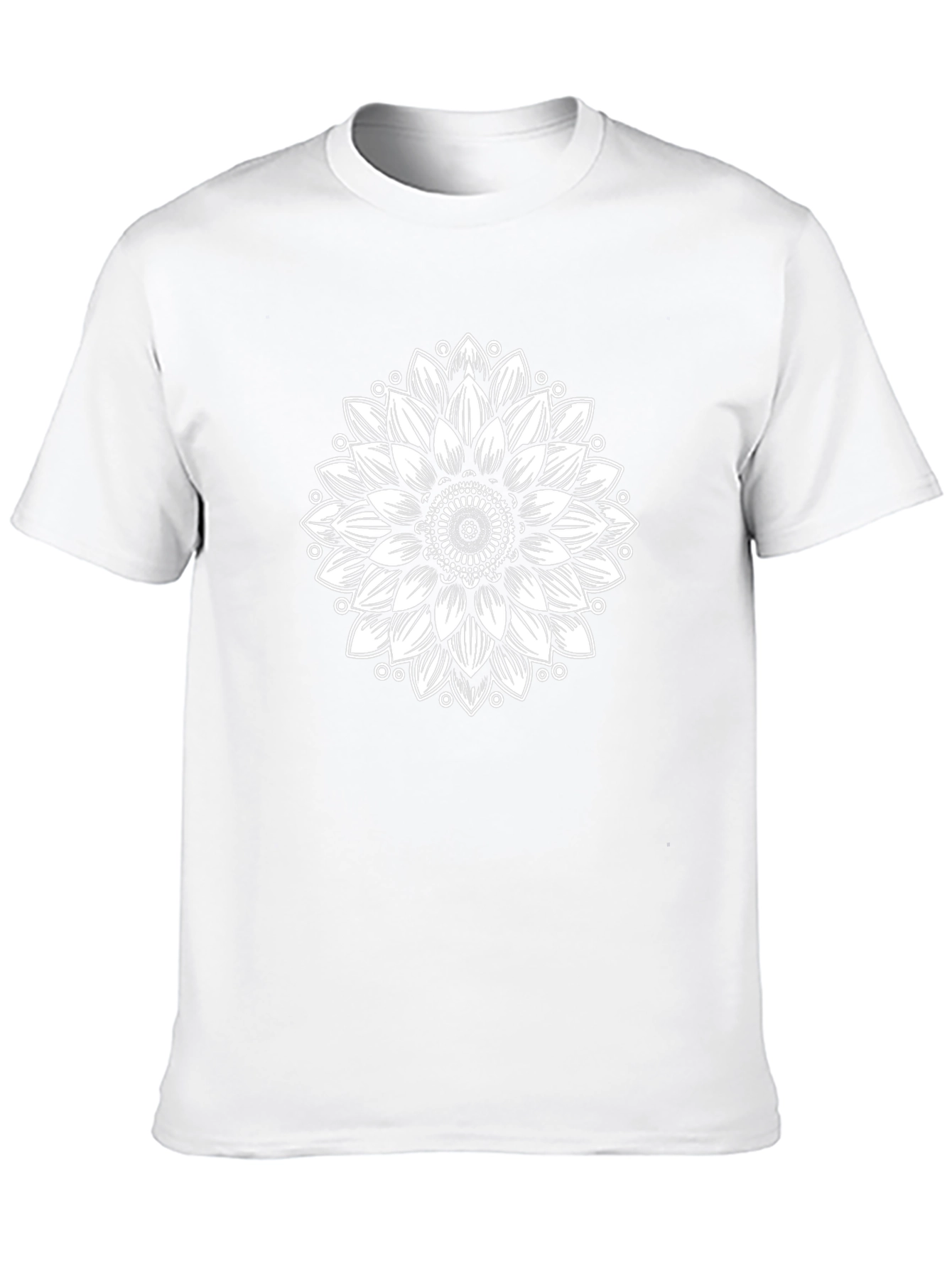 Black T-Shirt with Sunflower Mandala