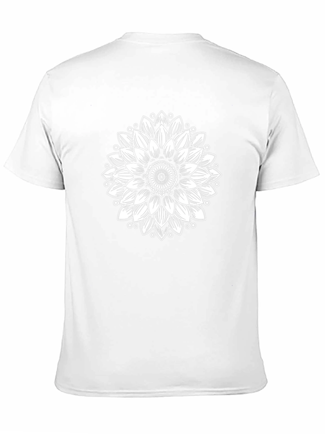 Black T-Shirt with Sunflower Mandala