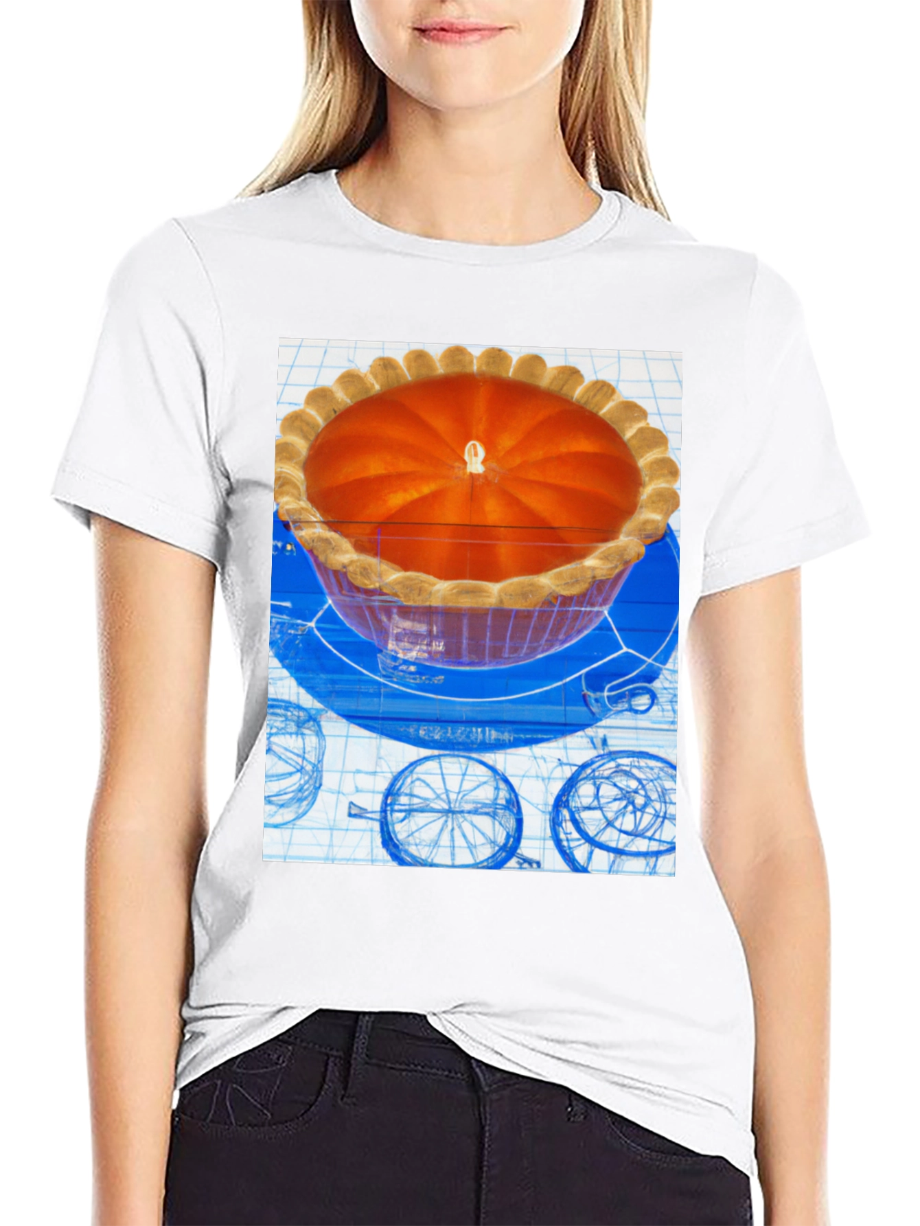 Pie Blueprint Graphic T-Shirt
