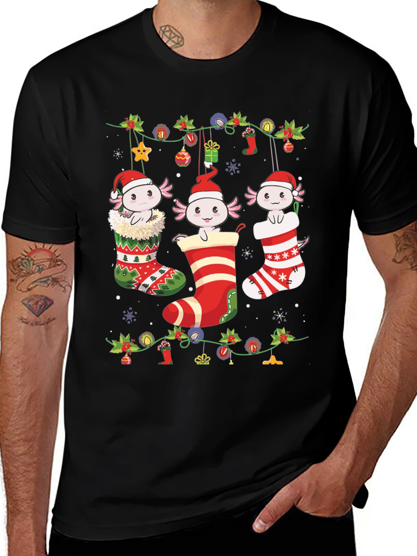 Axolotl Christmas Stocking Tee