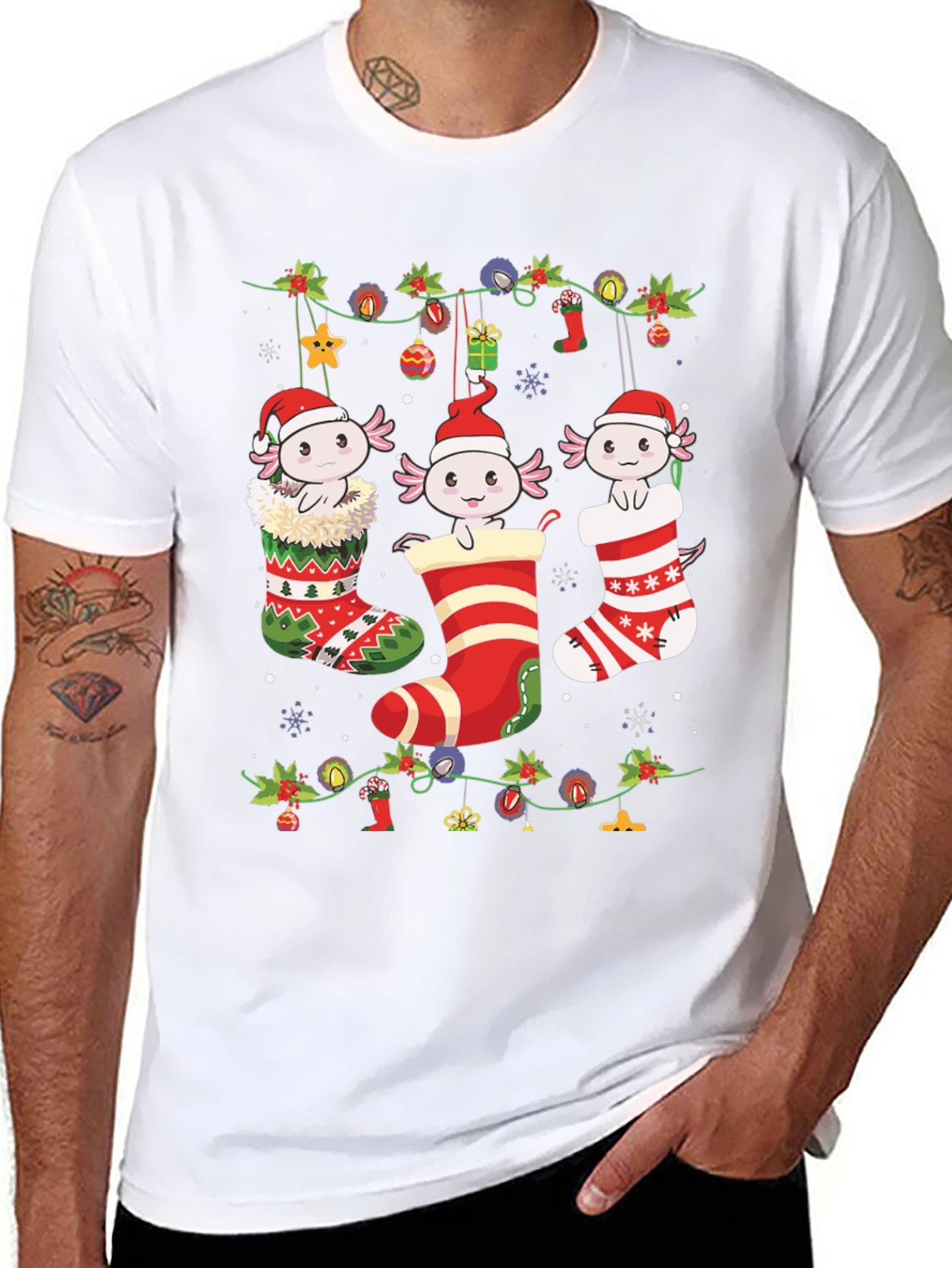 Axolotl Christmas Stocking Tee