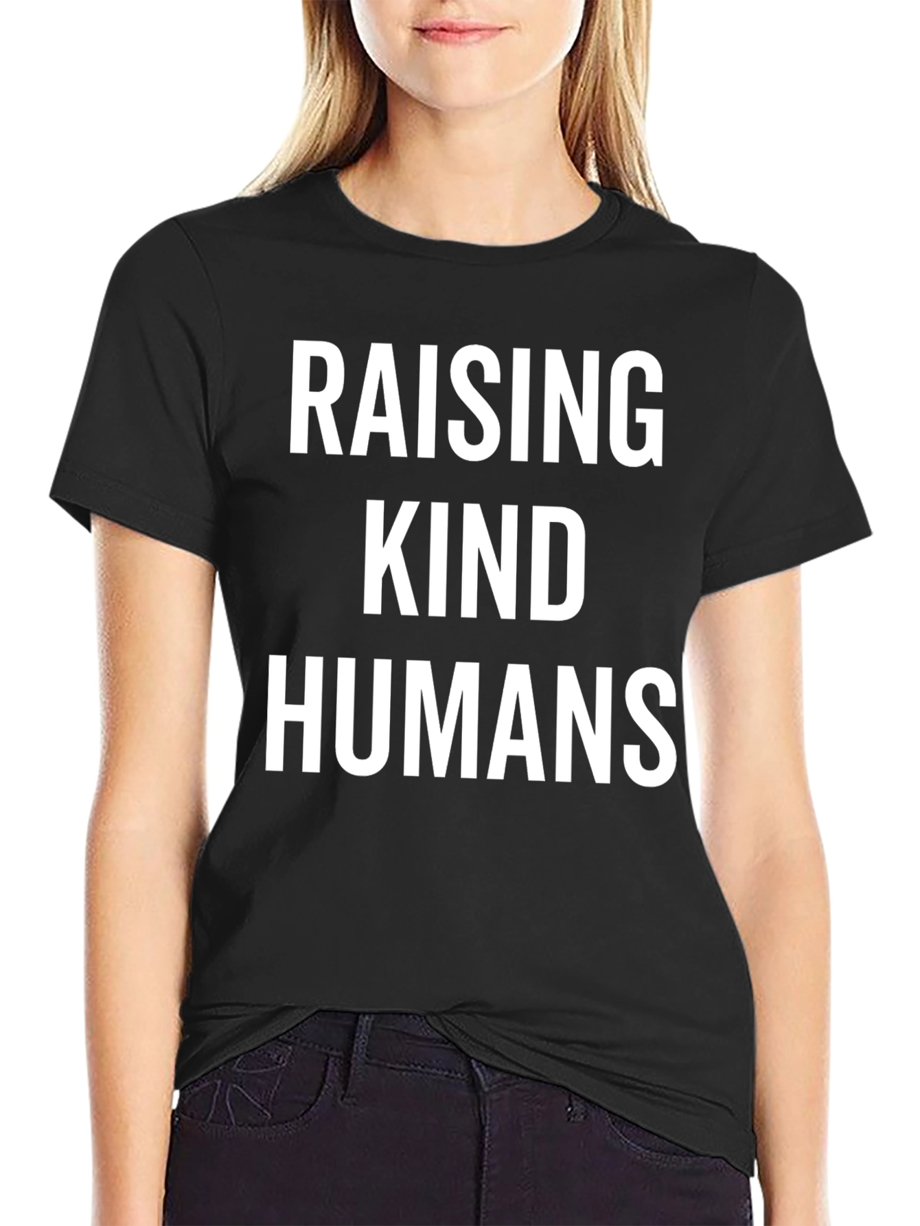 Raising Kind Humans Graphic Tee - Black