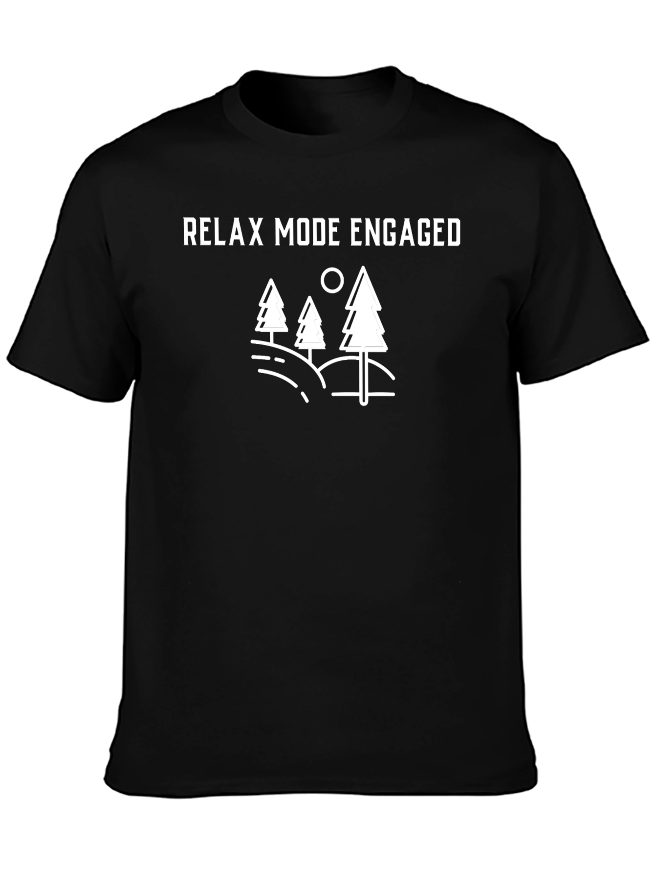Relax Mode Engaged Black Graphic Tee