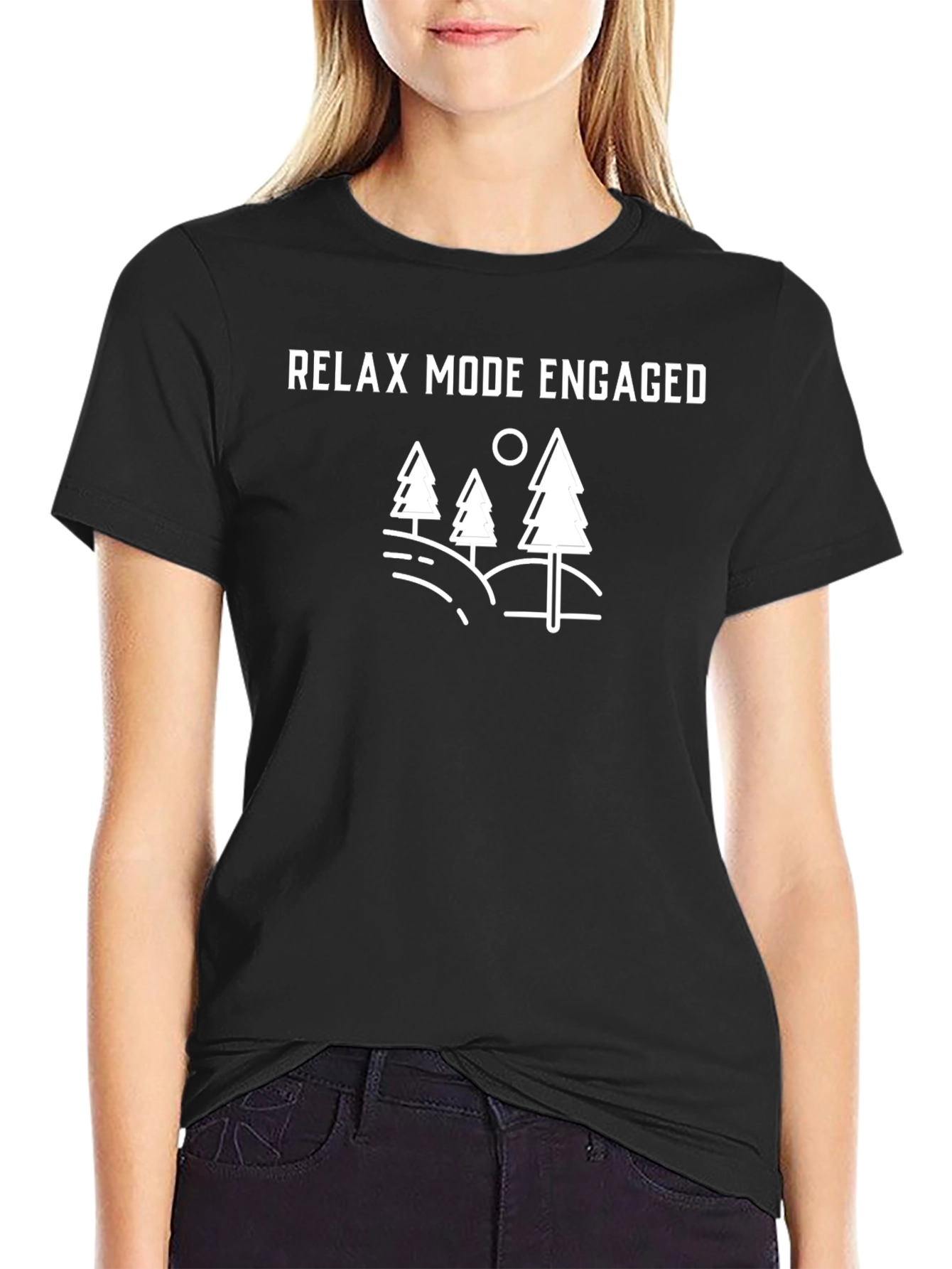 Relax Mode Engaged Black Graphic Tee