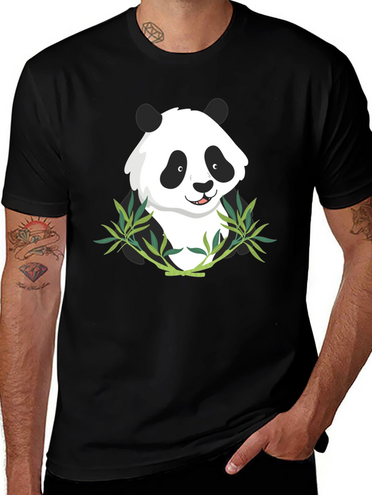 Panda Bamboo Graphic Tee - Mens Black T-Shirt