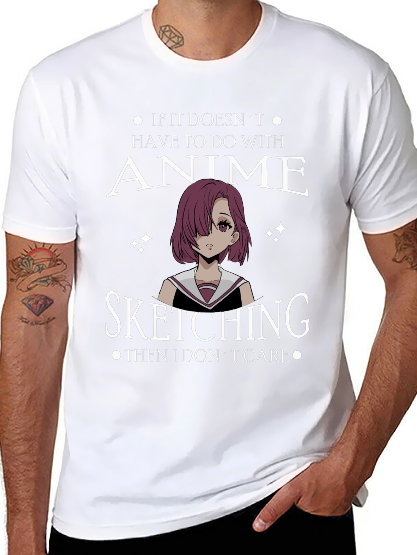 Anime Sketching T-Shirt - Otaku Style
